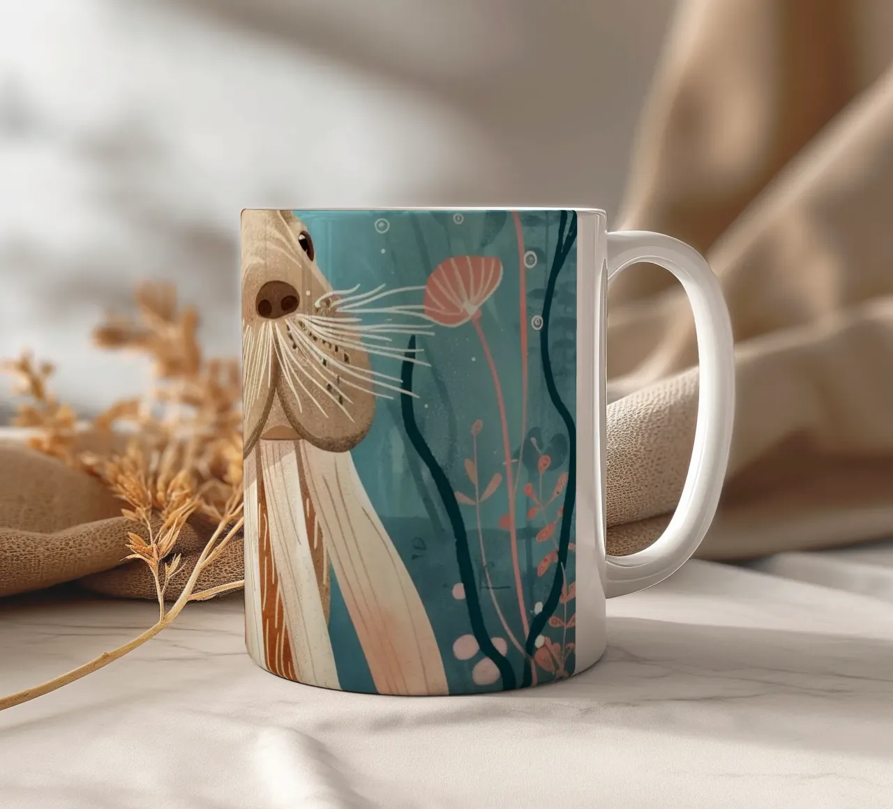 Il sogno oceanico del vitello tricheco tazza in ceramica da DesignDoodle