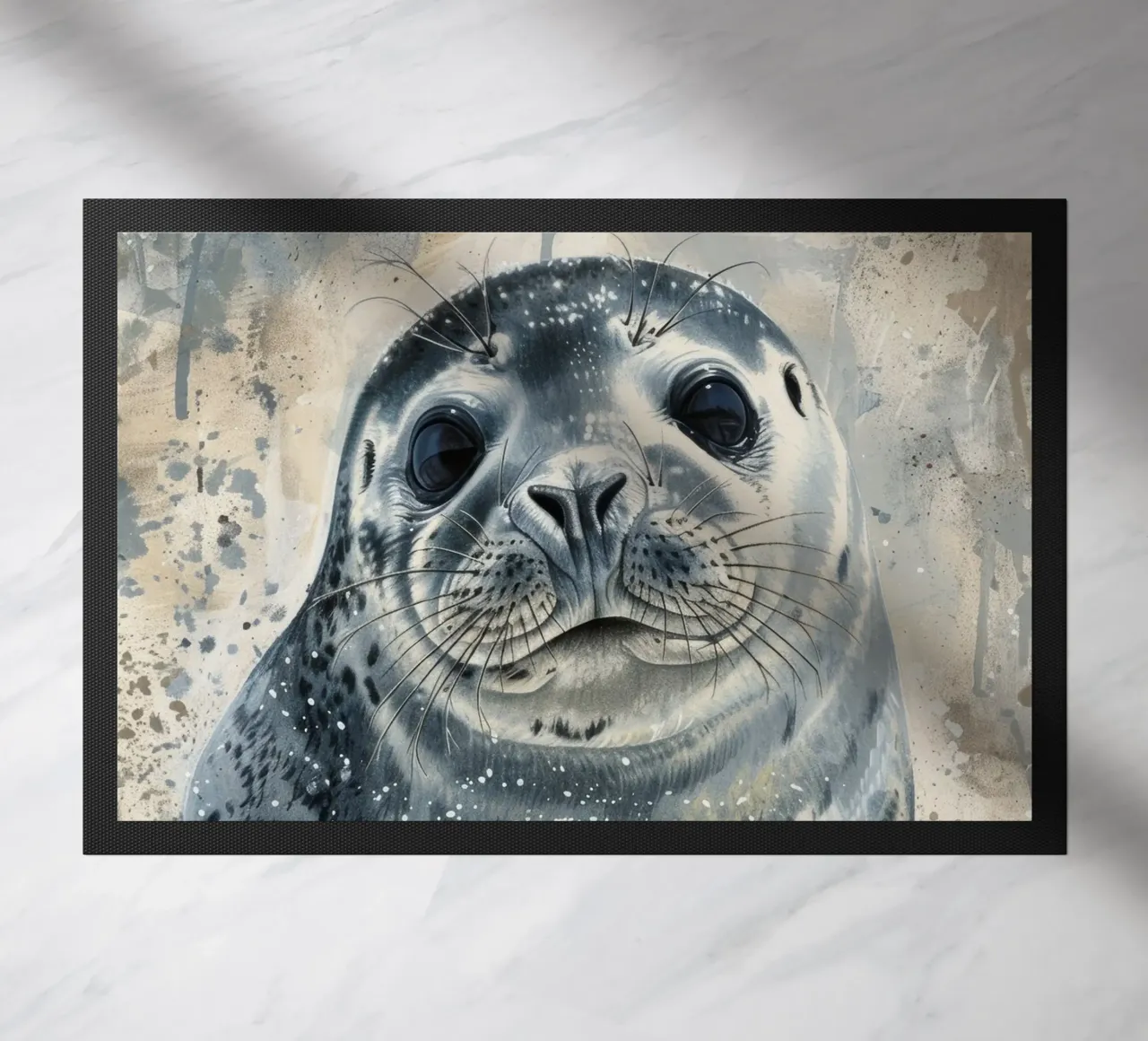 La inocencia de un cachorro de foca común felpudo de DesignDoodle