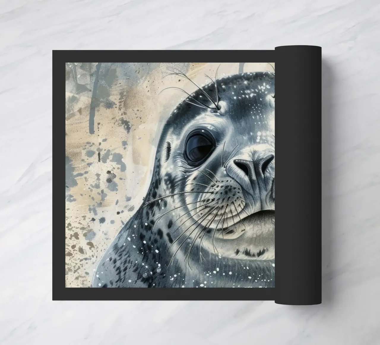 La inocencia de un cachorro de foca común felpudo de DesignDoodle