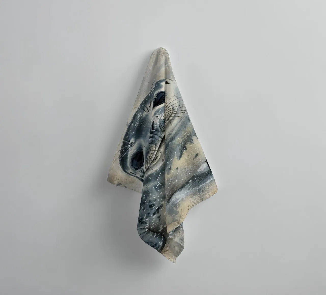Harbor Seal Pup's Innocence towel by DesignDoodle