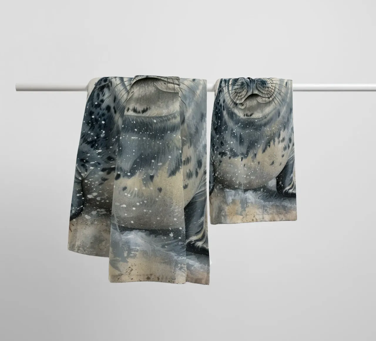 Harbor Seal Pup's Innocence towel by DesignDoodle
