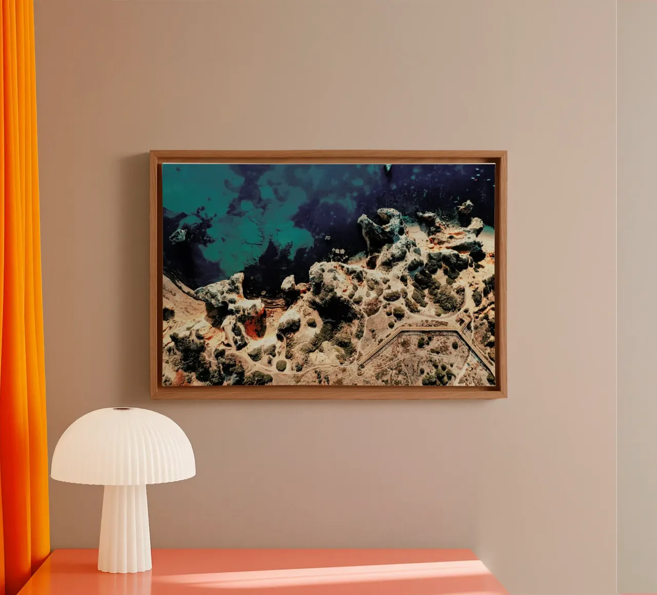 Rocky Coast Line Lagos canvas met Baklijst van Sebastian Hilgetag