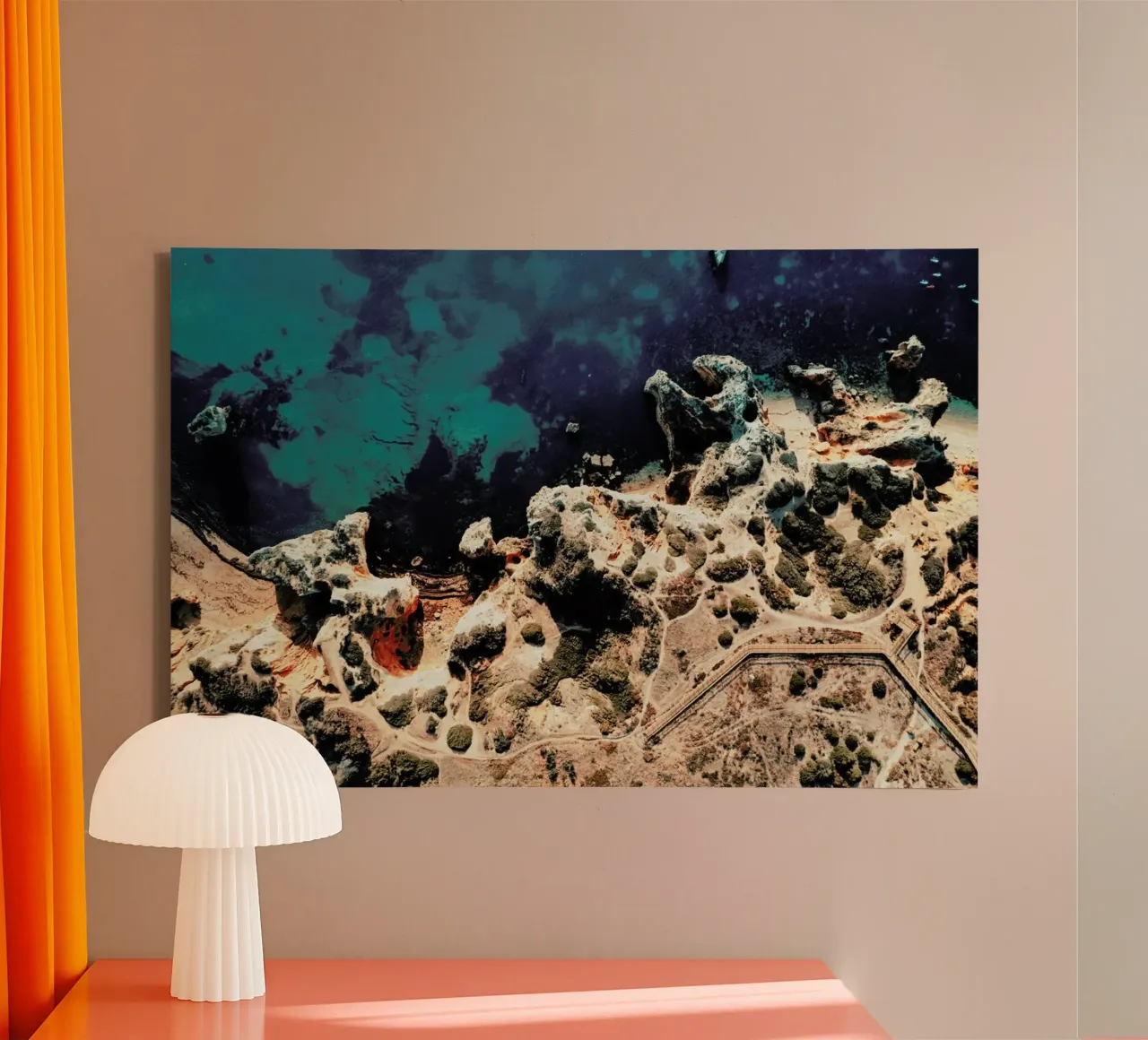 Rocky Coast Line Lagos canvas met Baklijst van Sebastian Hilgetag