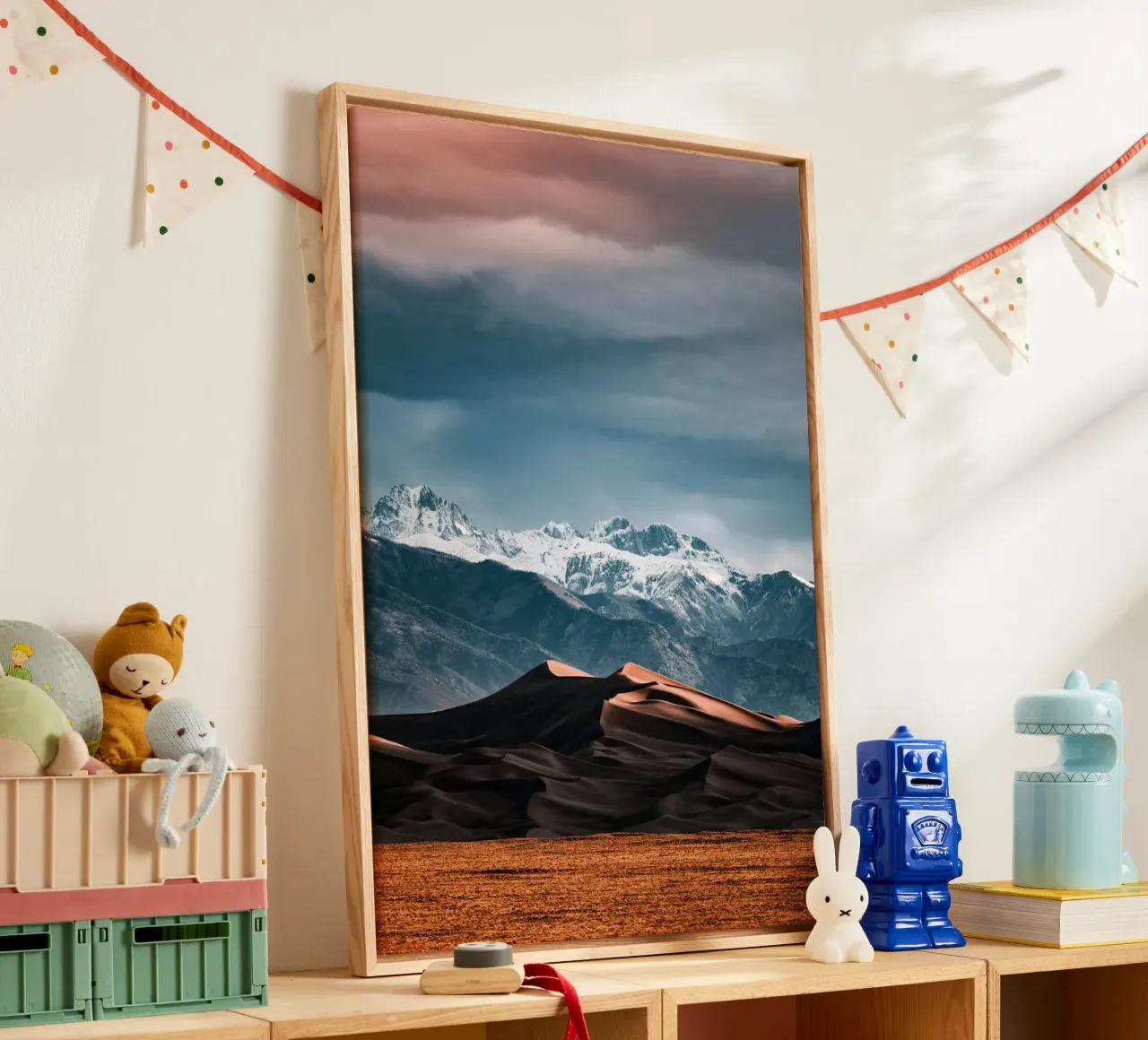 harde lichte woestijn canvas met Baklijst van life of sands