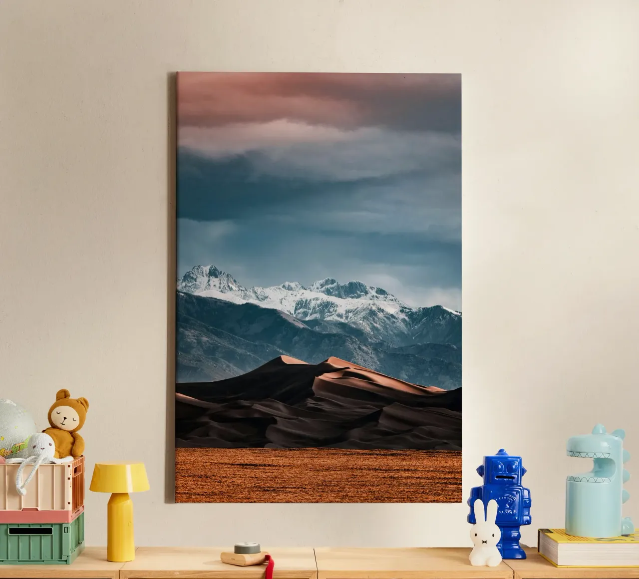 harde lichte woestijn canvas met Baklijst van life of sands