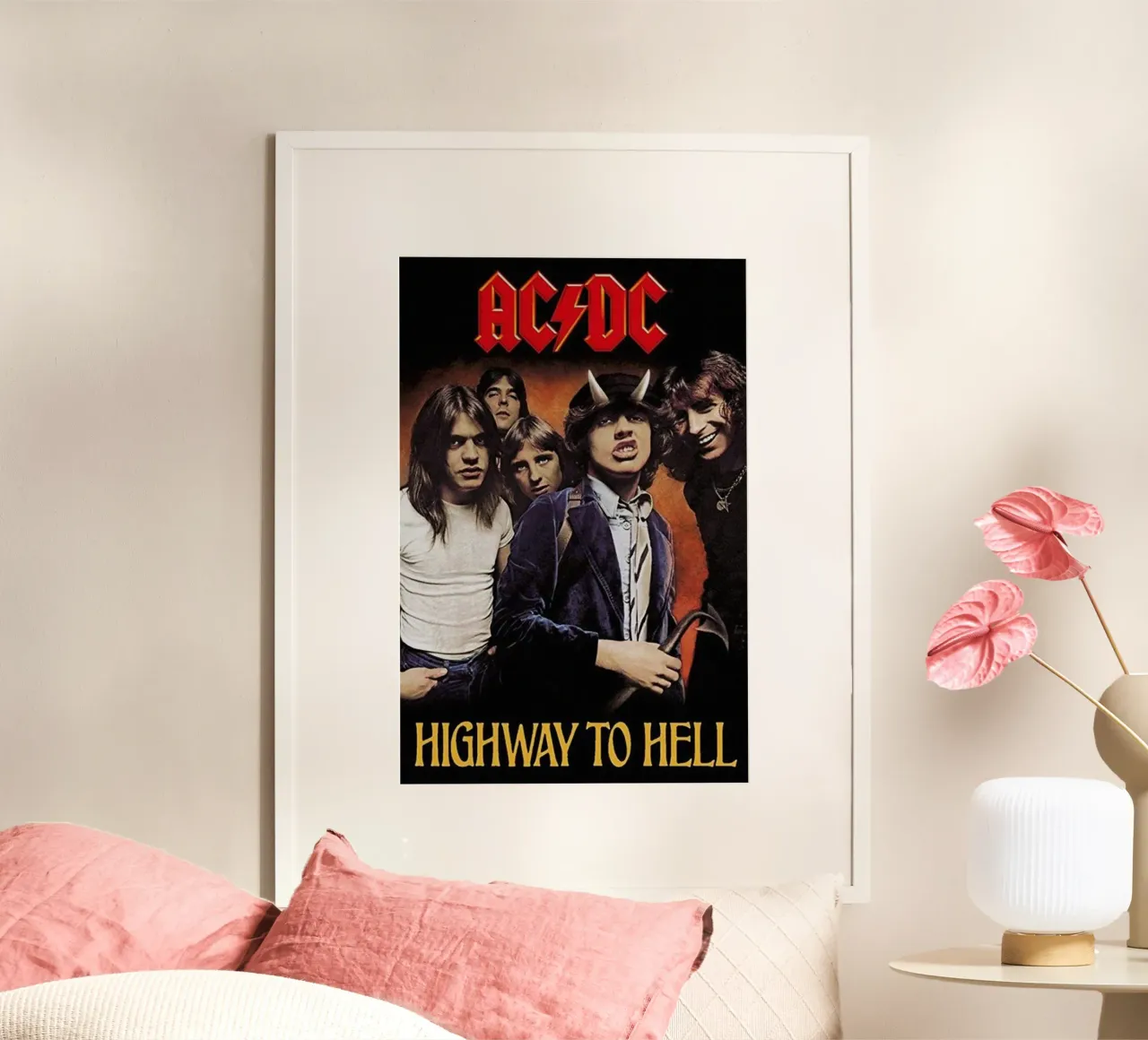 il suono senza tempo degli acdc poster con telaio in legno da korve