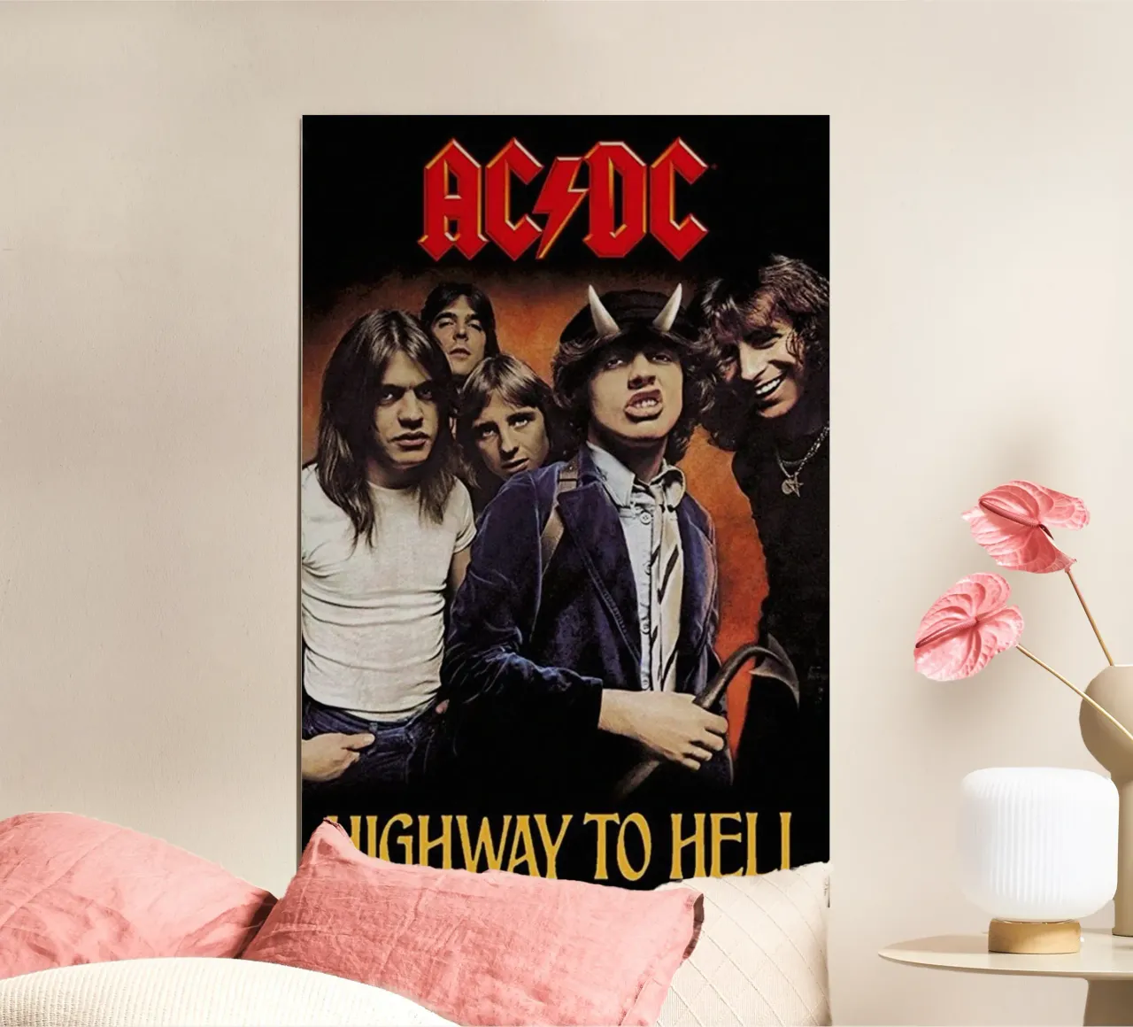 il suono senza tempo degli acdc poster con telaio in legno da korve