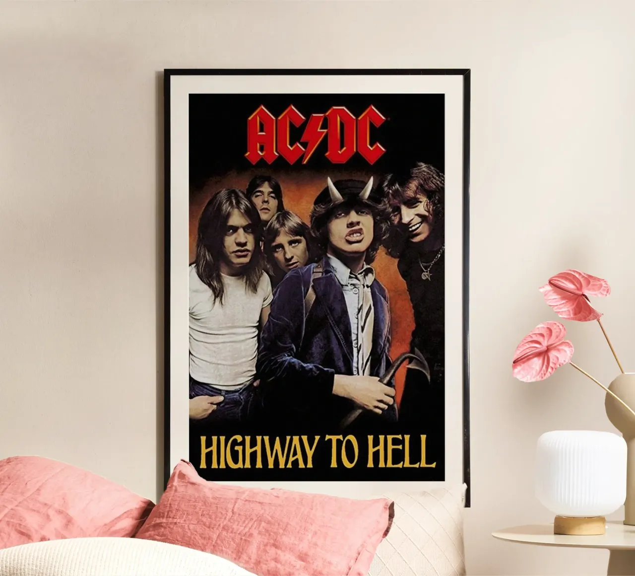 il suono senza tempo degli acdc poster con telaio in legno da korve