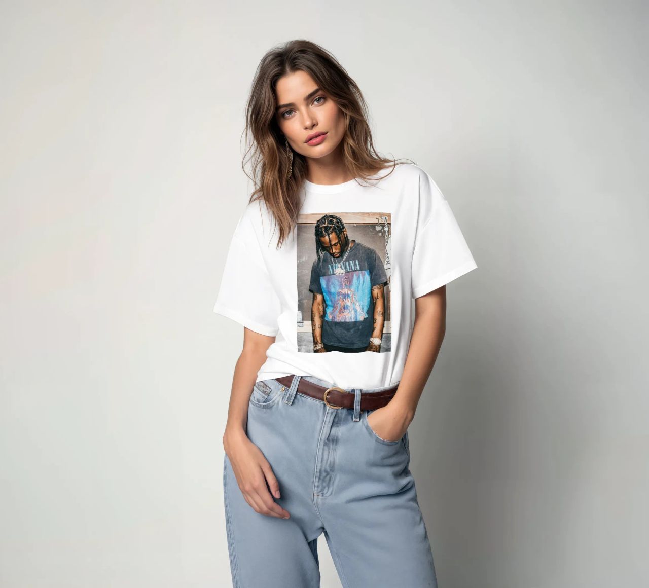 Travis Scott With Nirvana T-Shirt T-Shirt von vane t