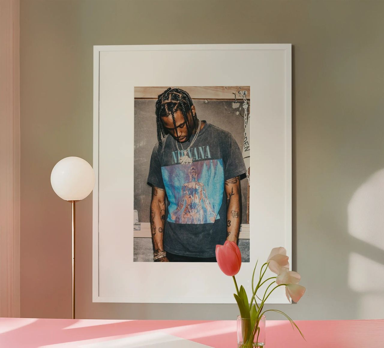 Travis Scott With Nirvana T-Shirt Hahnemühle von vane t