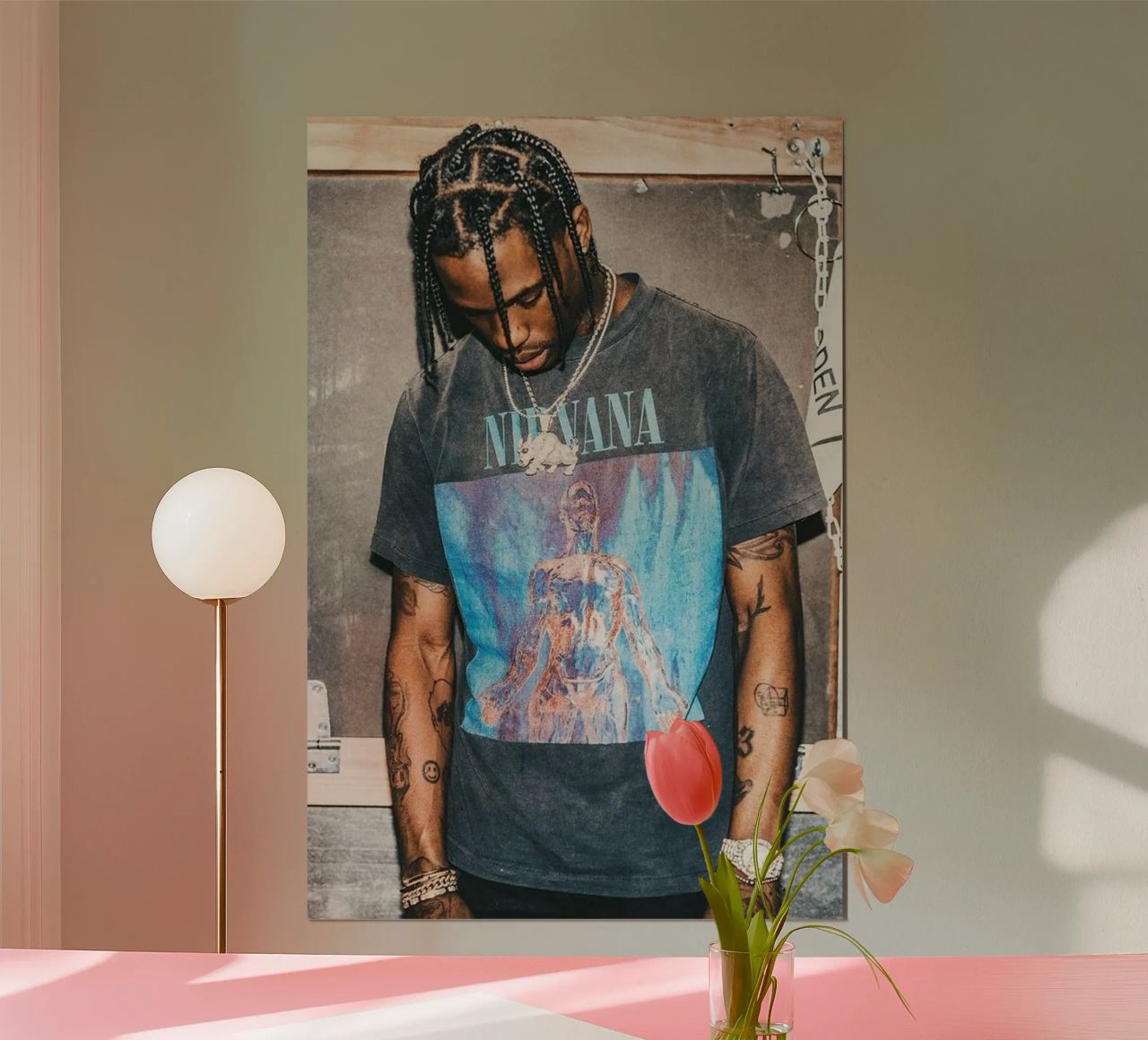 Travis Scott With Nirvana T-Shirt Hahnemühle von vane t