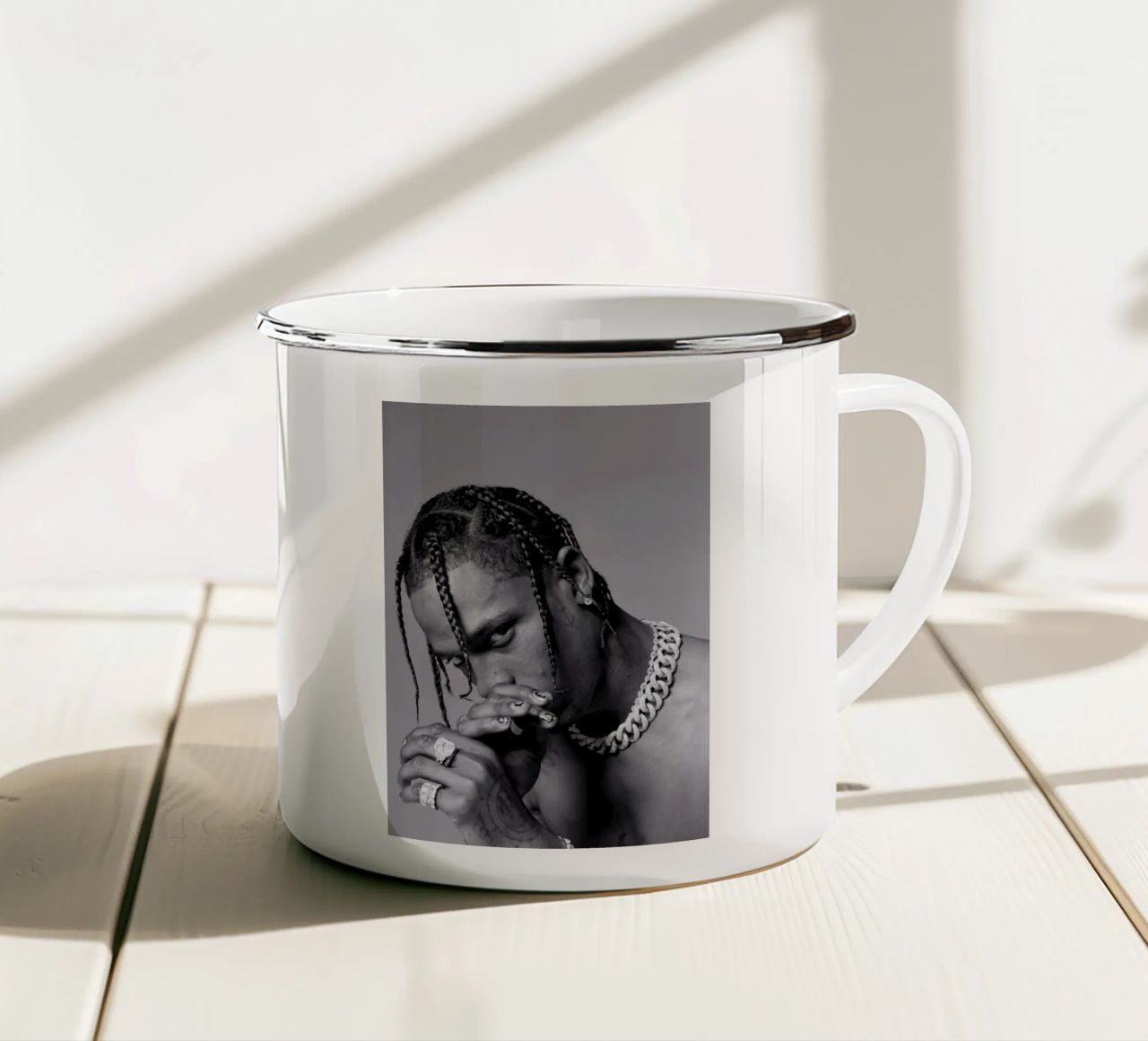 Black And White Travis Scott tazza in smalto da vane t