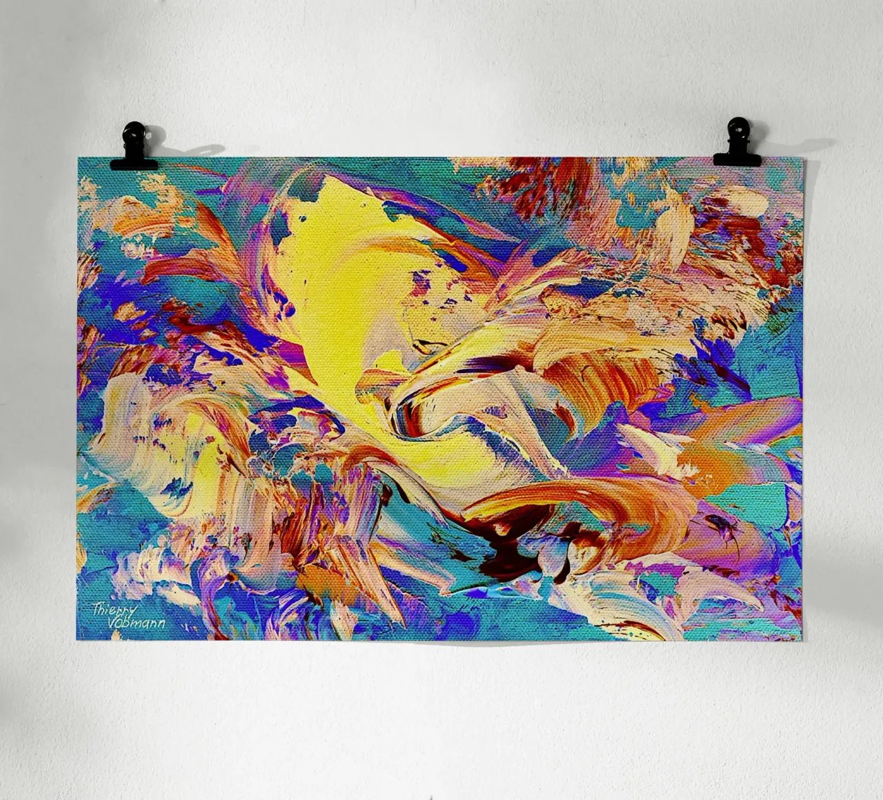IDEAL GIFT 46 invers poster con telaio in legno da Thierry Vobmann Abstract painting