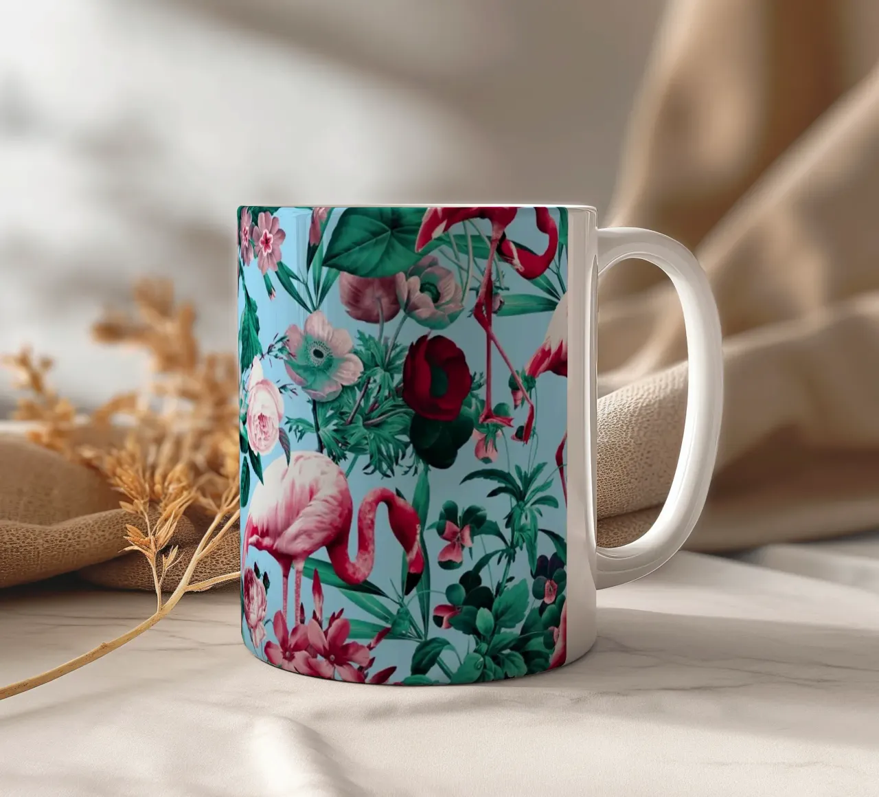 Spring Summer Floral Pattern tazza in ceramica da burcukorkmazyurek