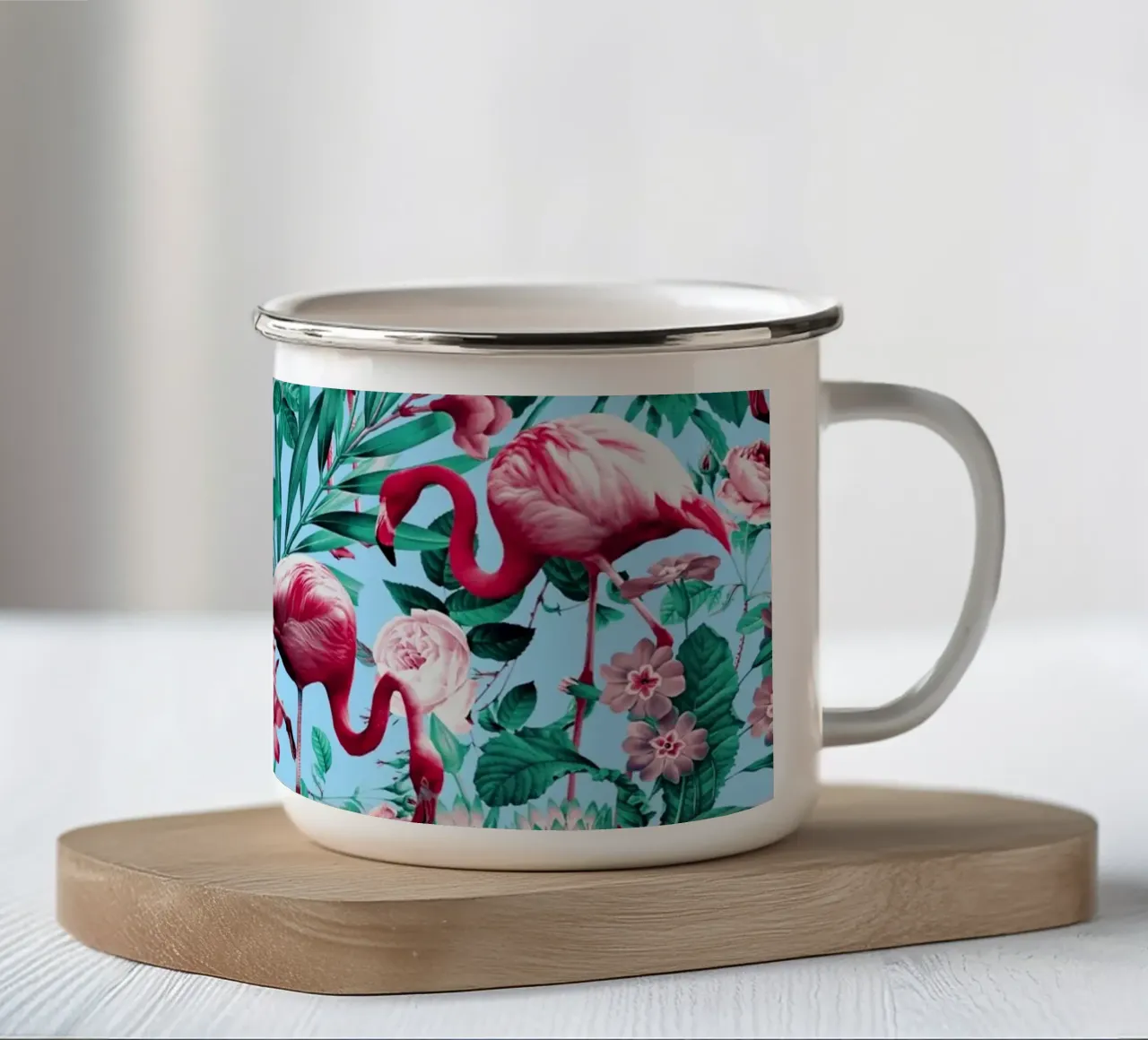 Spring Summer Floral Pattern tazza in smalto da burcukorkmazyurek