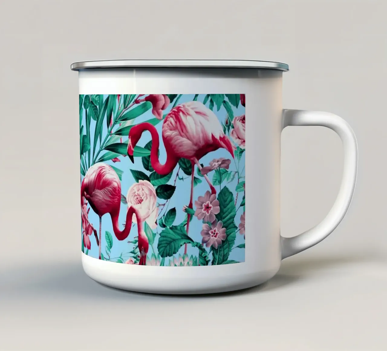 Spring Summer Floral Pattern tazza in smalto da burcukorkmazyurek