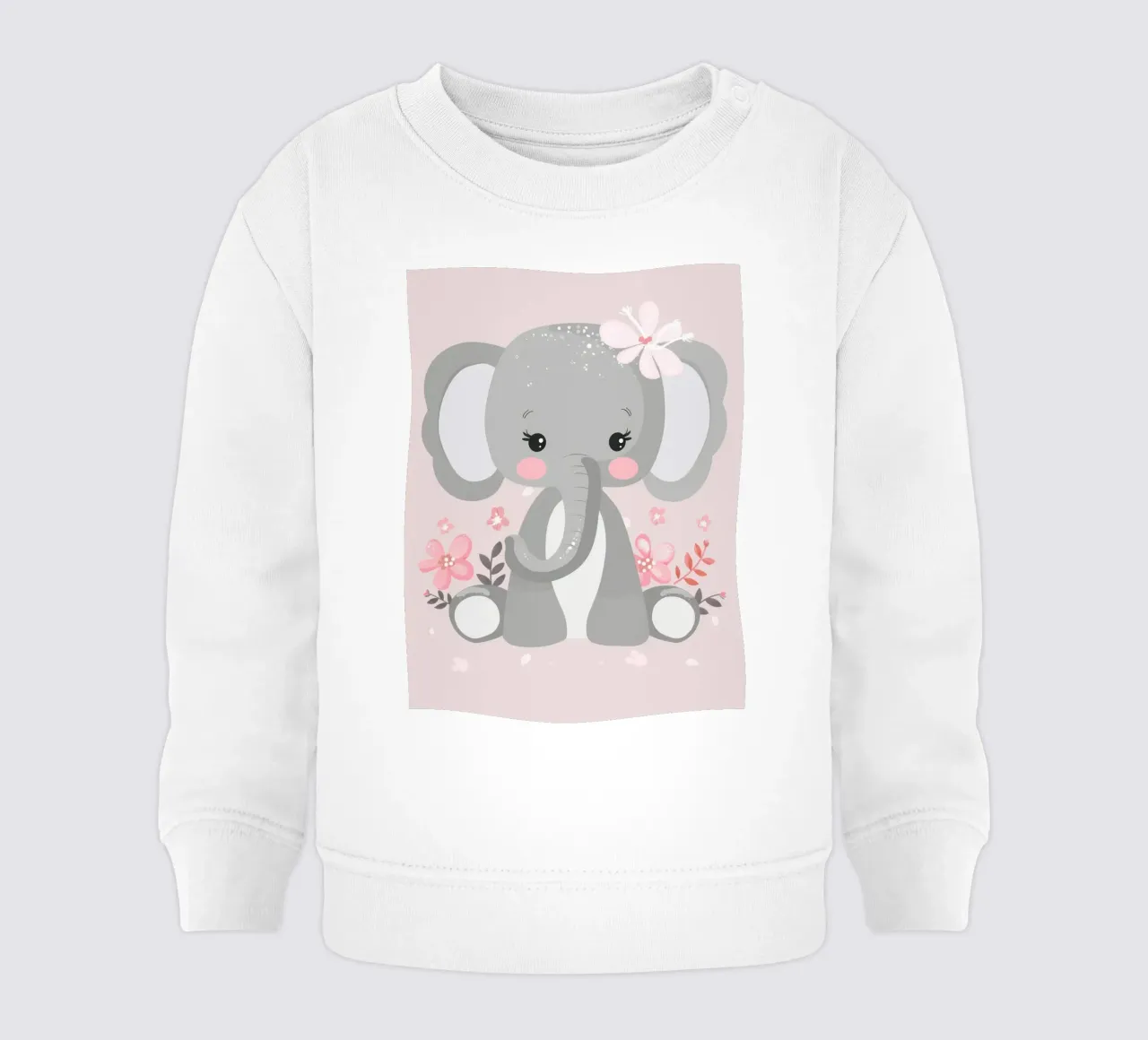 Elefante in fiore felpa neonato da DesignDoodle