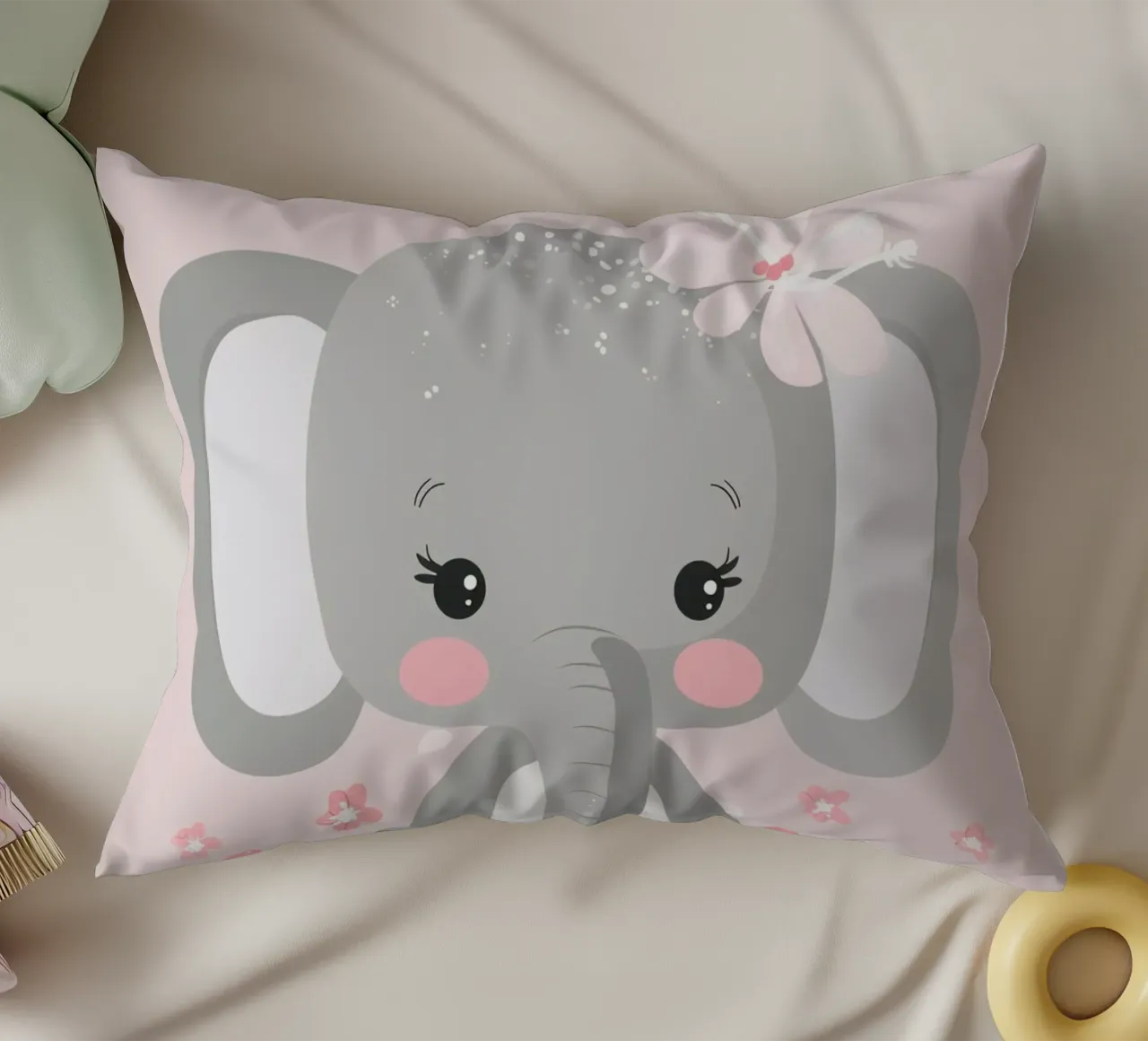 Elefante in fiore cuscino da DesignDoodle