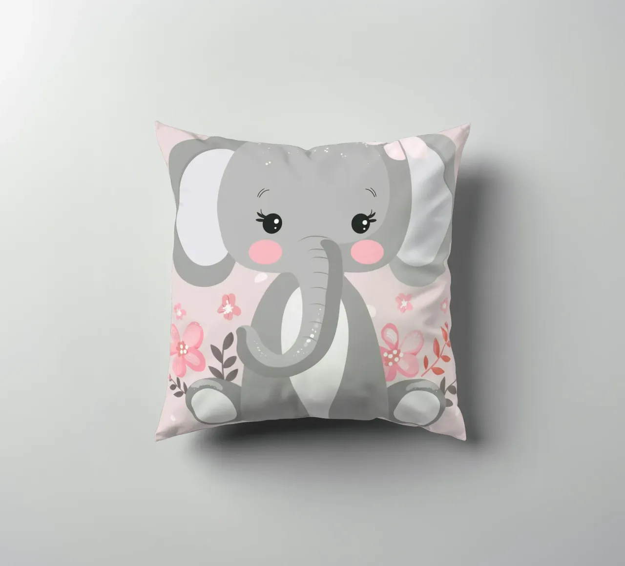 Elefante in fiore cuscino da DesignDoodle