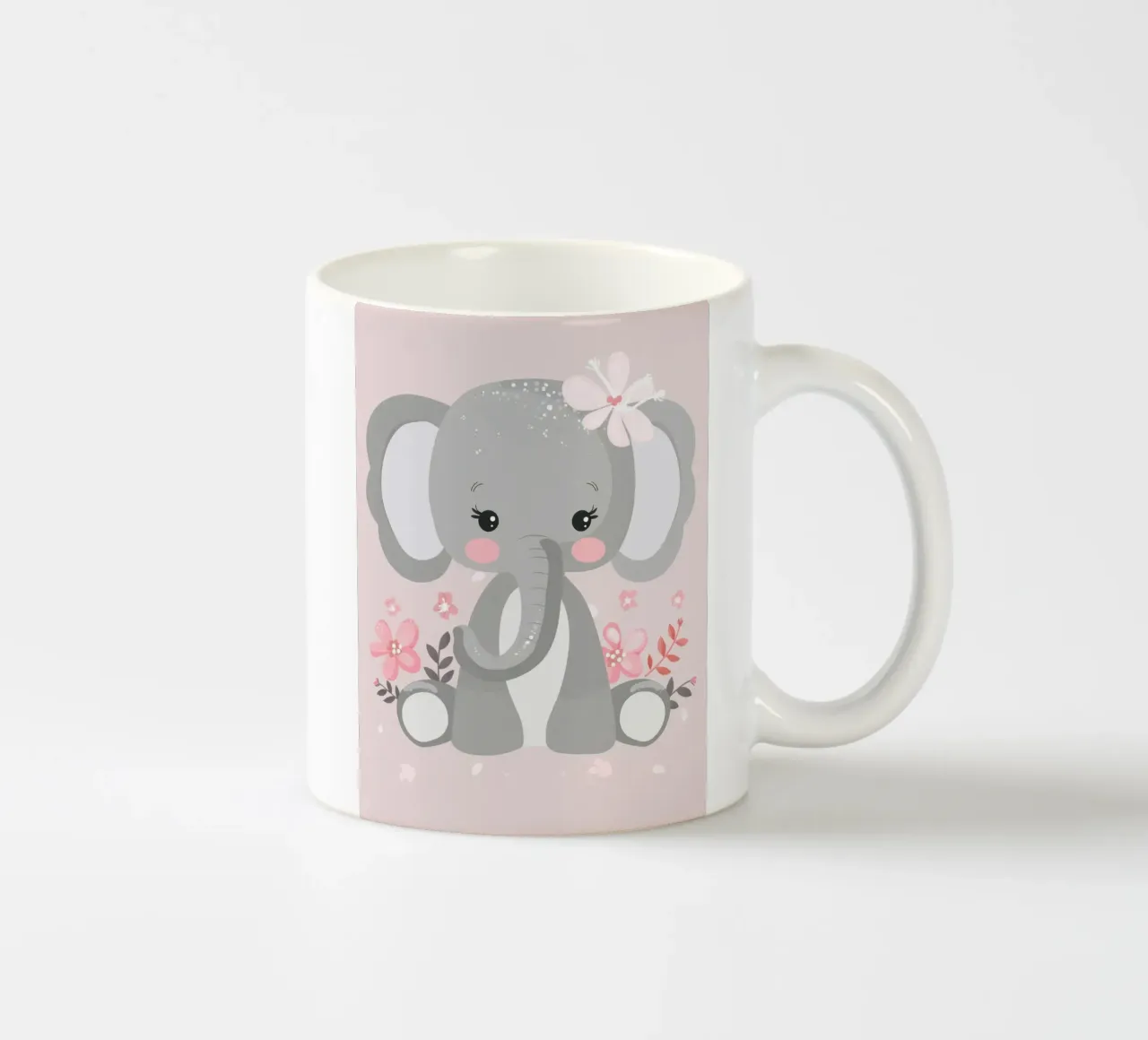 Elefante in fiore tazza in ceramica da DesignDoodle