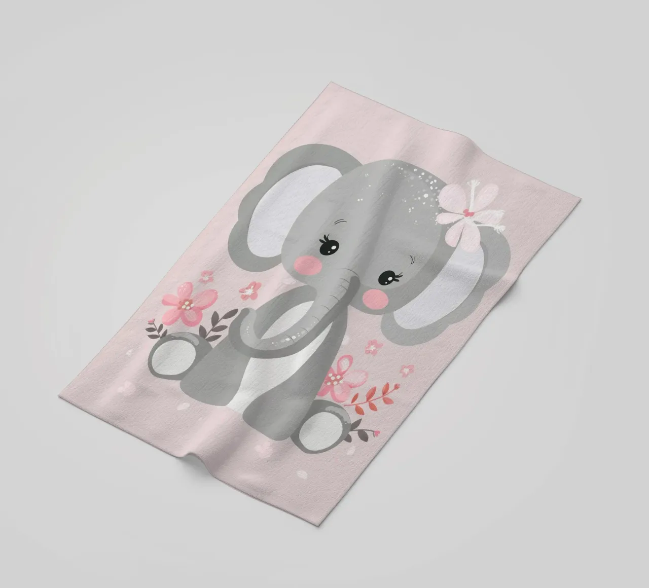 Elefante in fiore telo mare da DesignDoodle