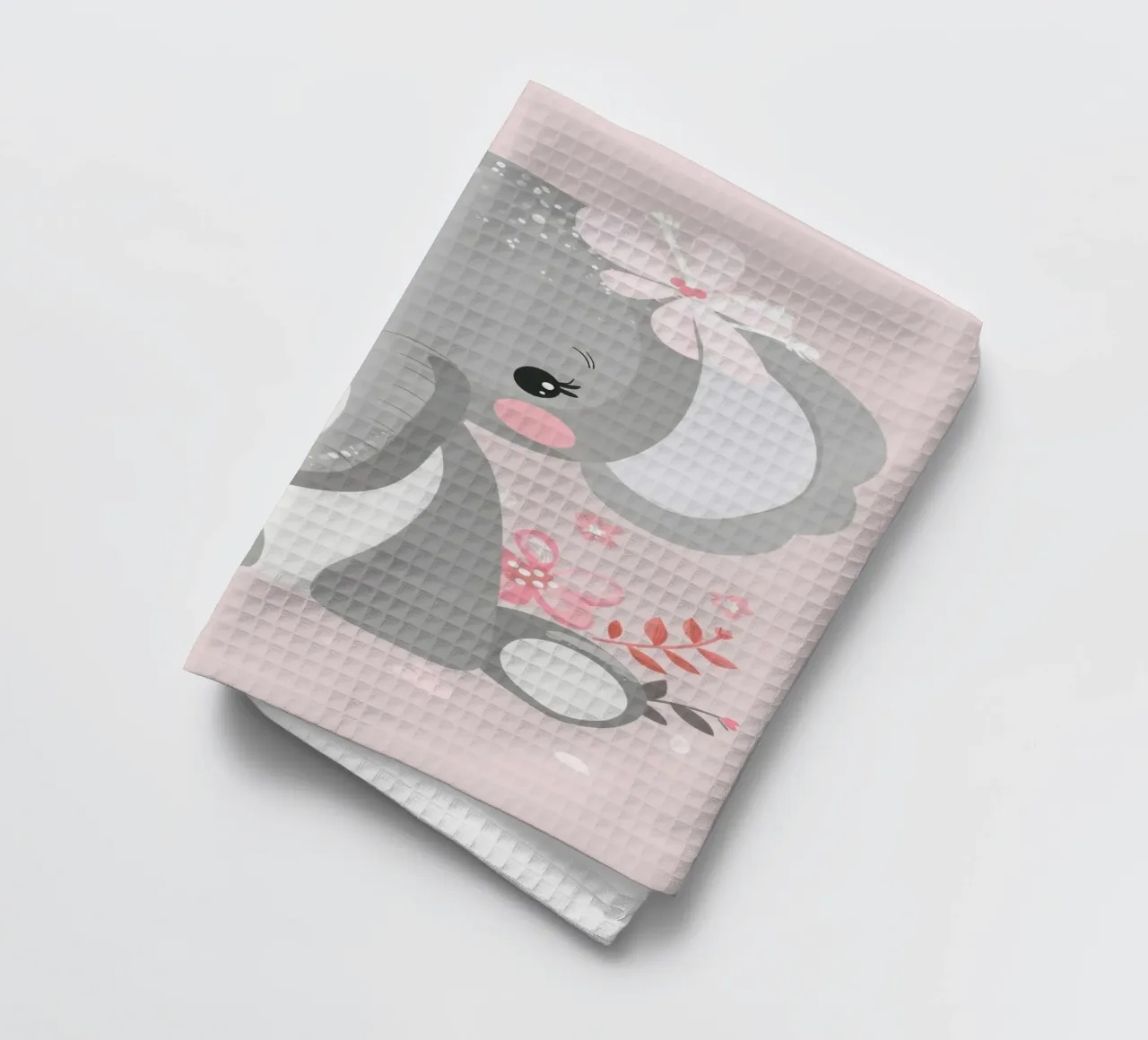 Elefante in fiore canovaccio da cucina da DesignDoodle