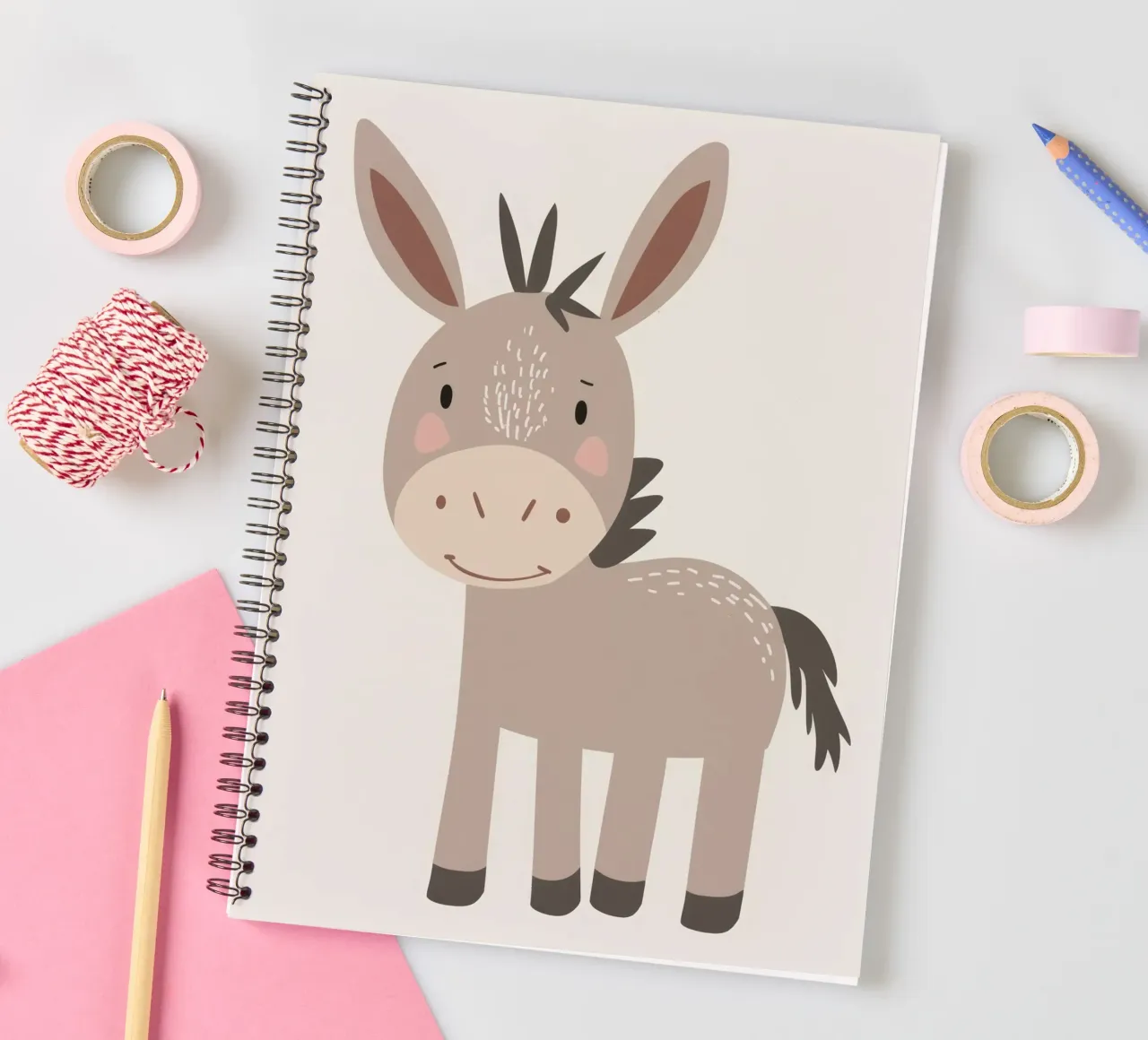 Donkey with a Smile spiral notebook by DesignDoodle