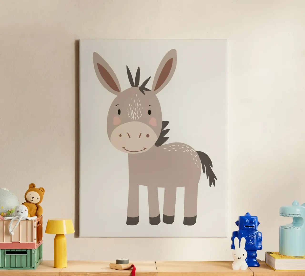 Donkey with a Smile canvas by DesignDoodle