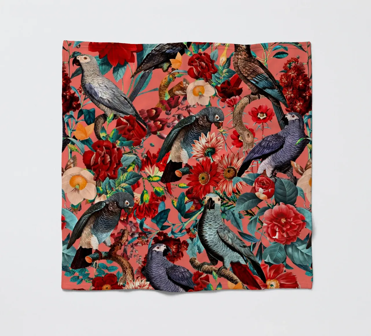 Floral And Birds XIX coperta in pile da burcukorkmazyurek