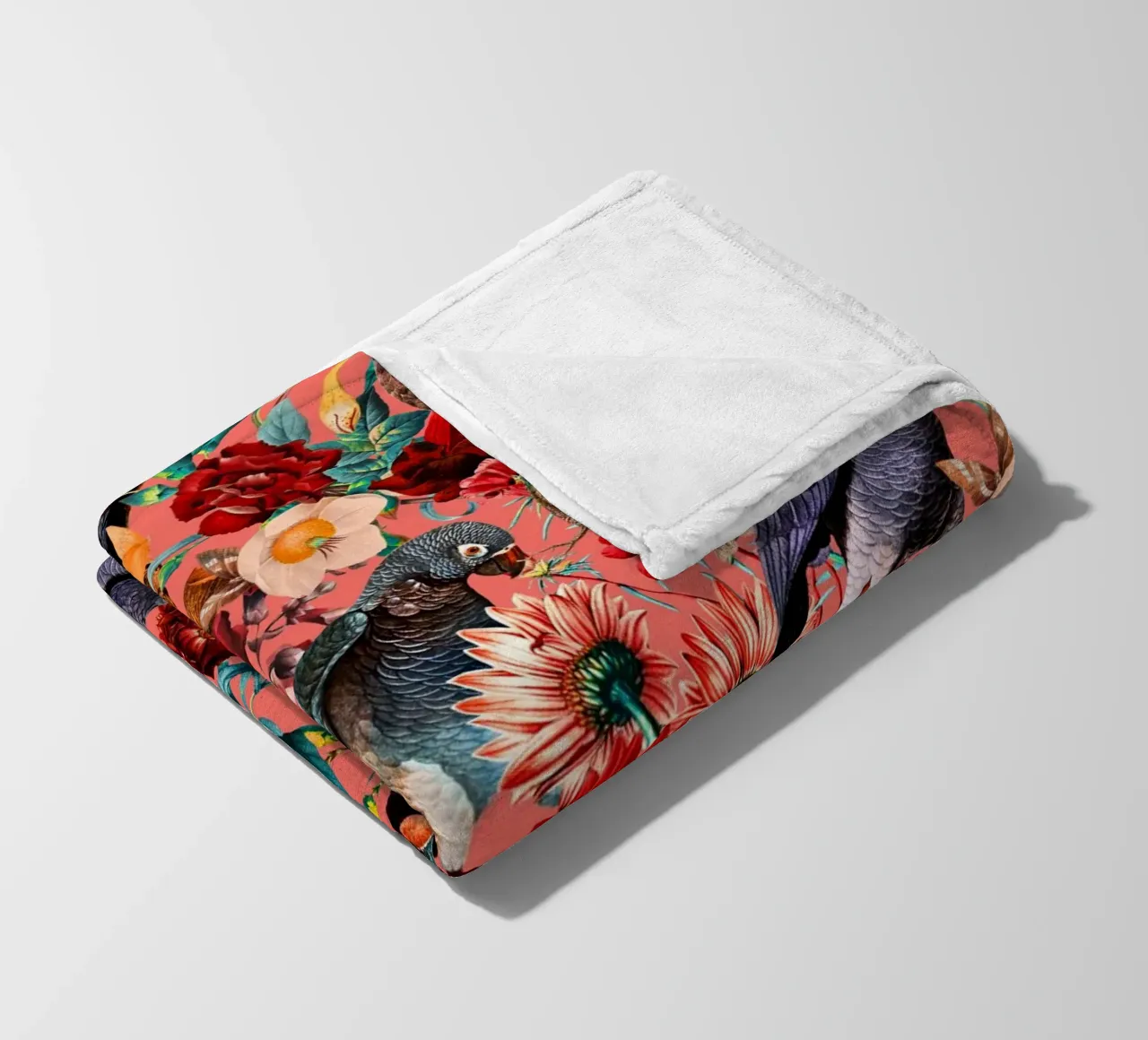 Floral And Birds XIX coperta in pile da burcukorkmazyurek