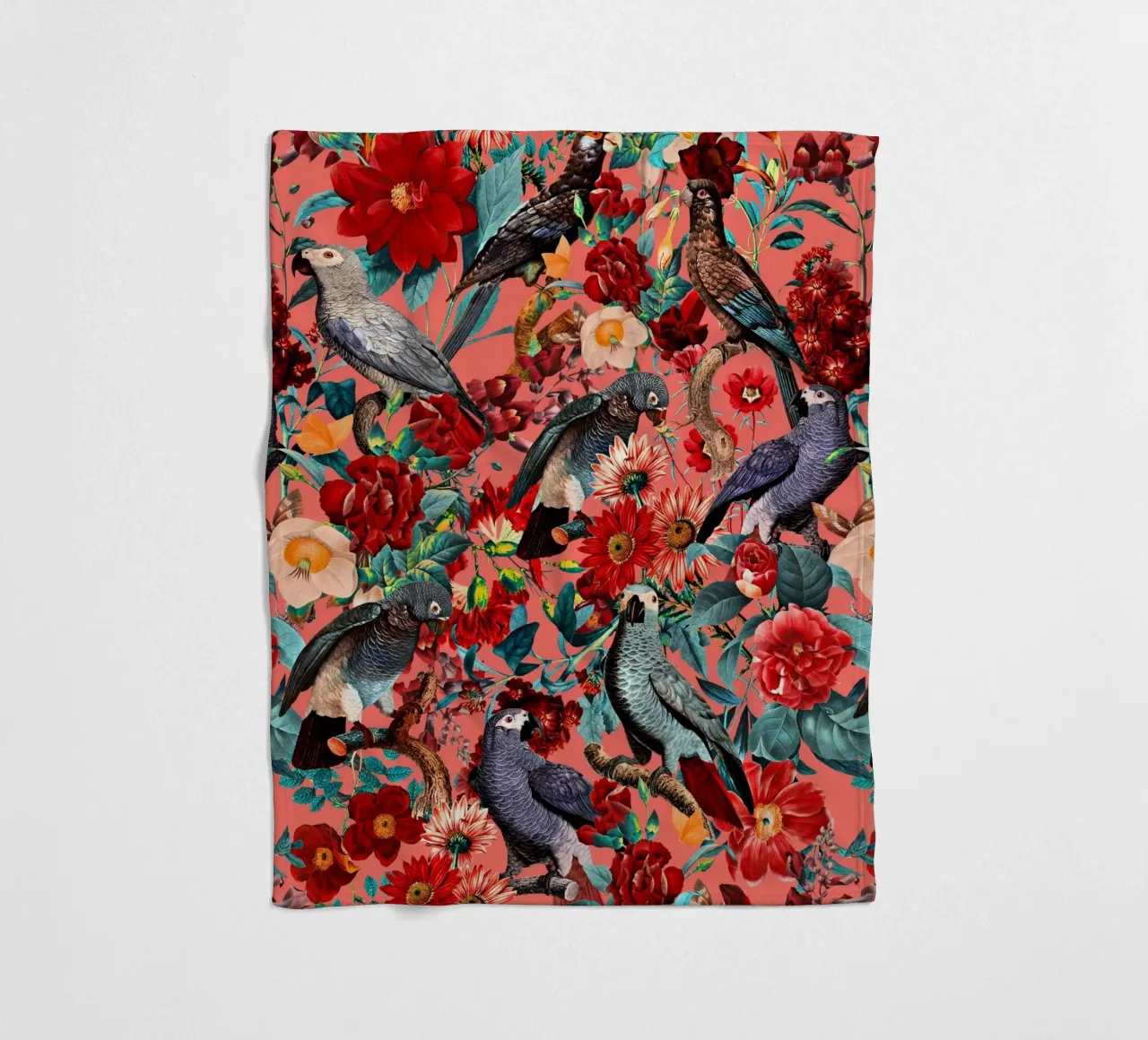 Floral And Birds XIX coperta in pile da burcukorkmazyurek