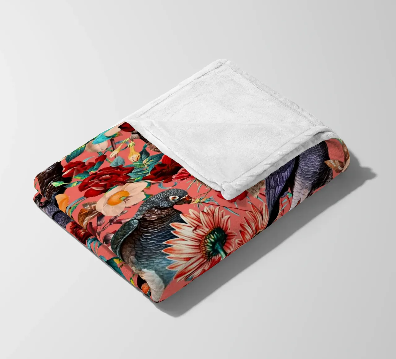 Floral And Birds XIX coperta in pile da burcukorkmazyurek
