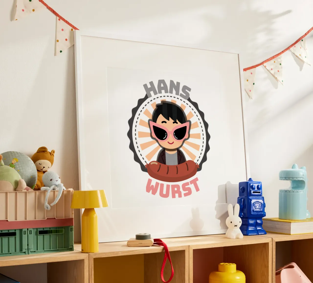 hanswurst poster con telaio in legno da fummelhummel