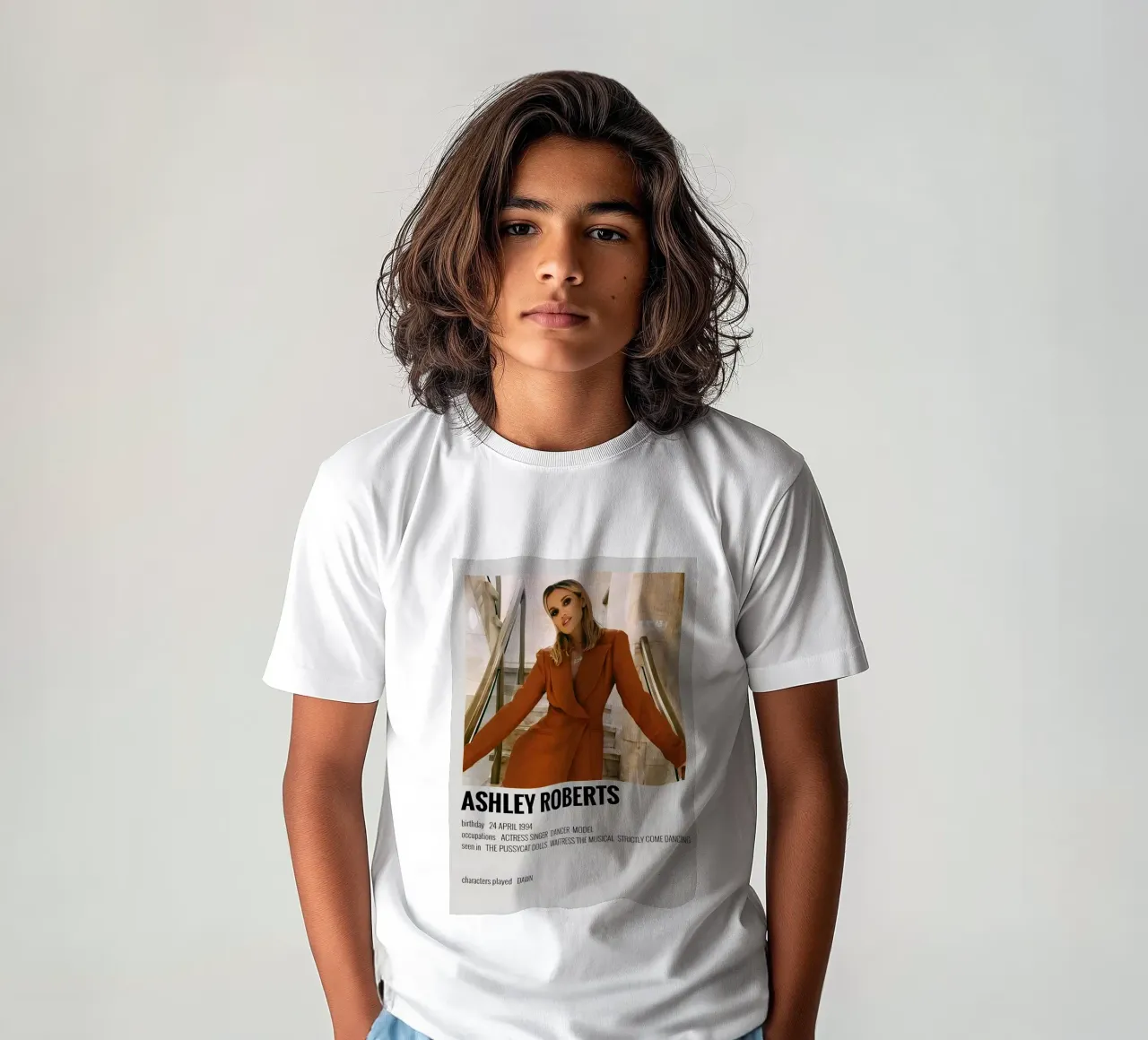 ASHLEY ROBERTS kids t-shirt by MVFminimalist