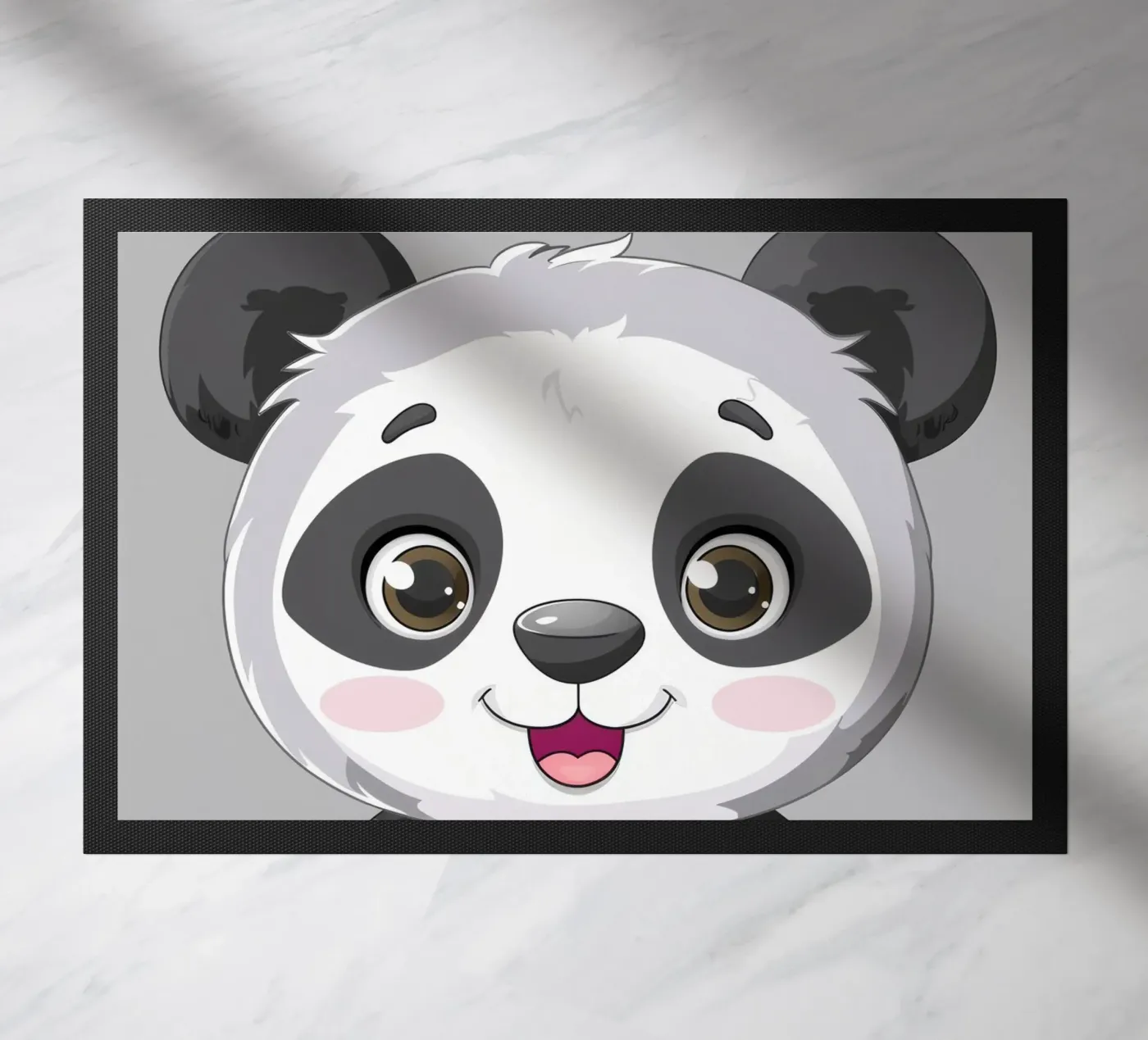 Panda Cuddle doormat by DesignDoodle