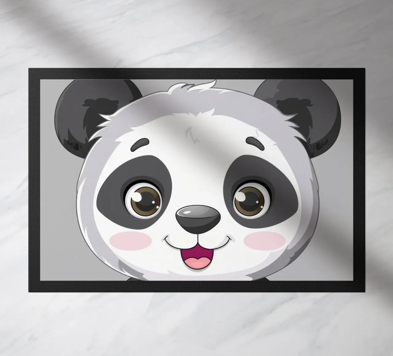 Panda Cuddle doormat by DesignDoodle