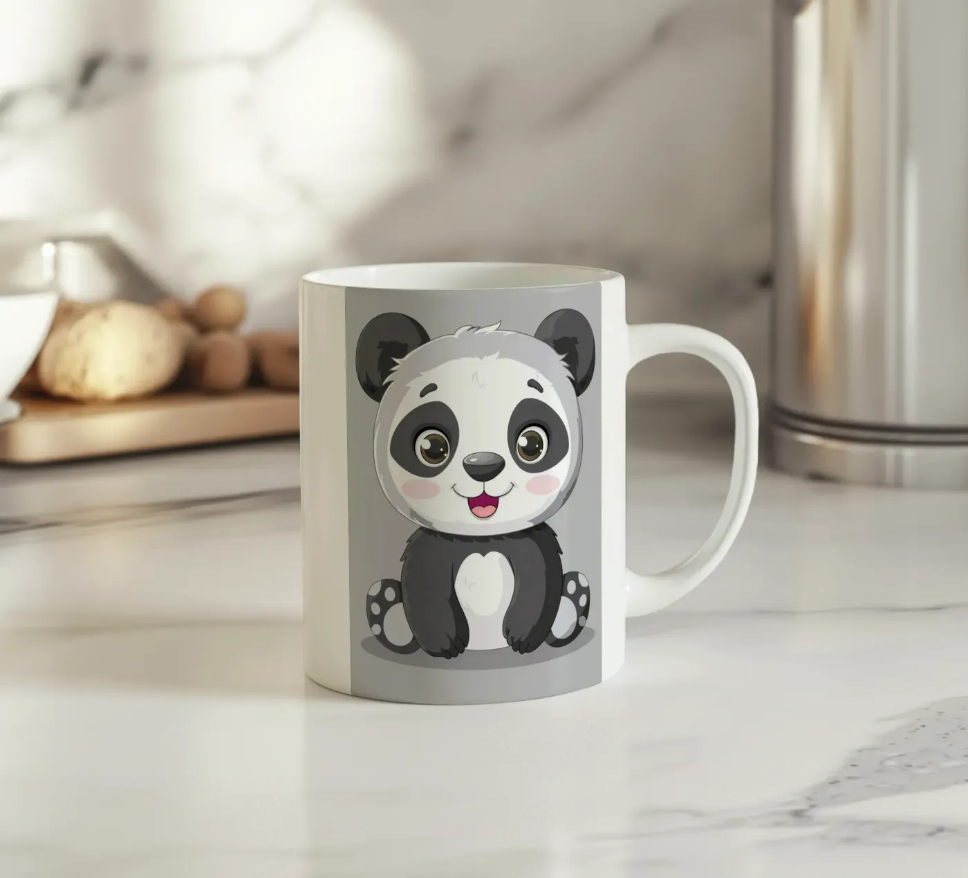 Panda Cuddle ceramic mug by DesignDoodle