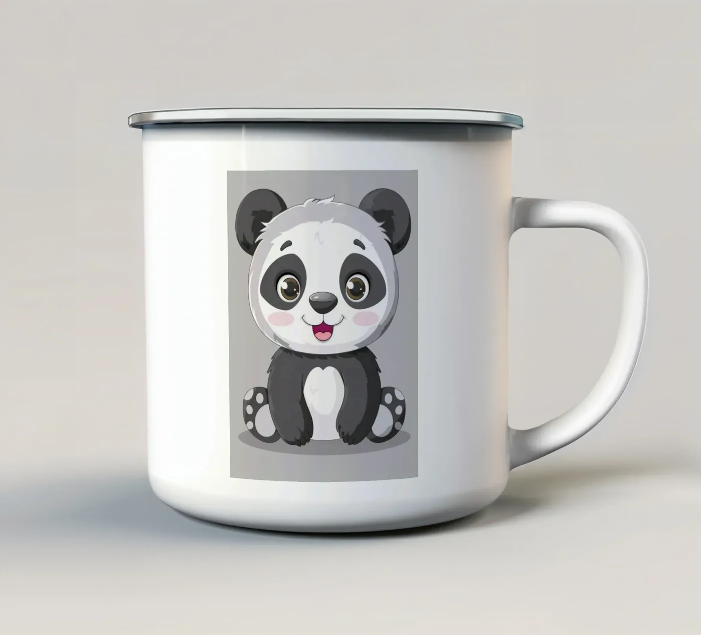 Panda Cuddle enamel mug by DesignDoodle