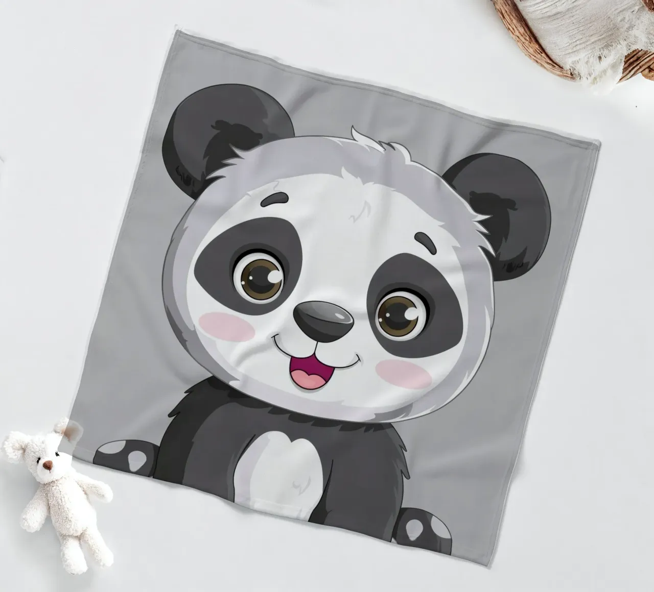 Panda Cuddle fleece blanket by DesignDoodle