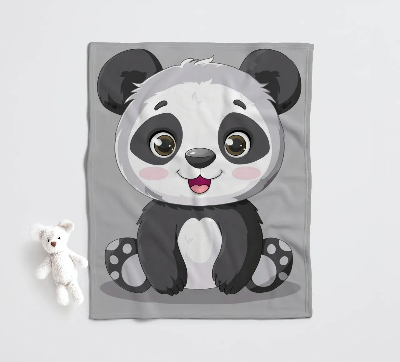 Panda Cuddle fleece blanket by DesignDoodle