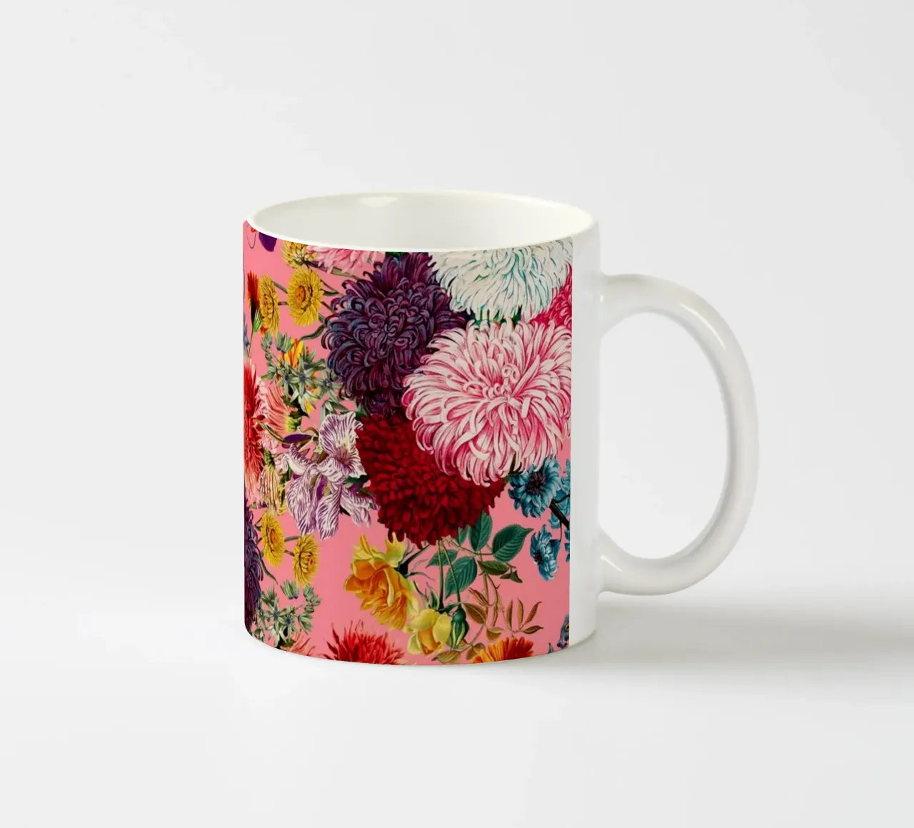 Floral Pink Pattern tazza in ceramica da burcukorkmazyurek