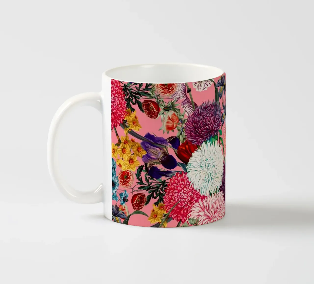 Floral Pink Pattern tazza in ceramica da burcukorkmazyurek