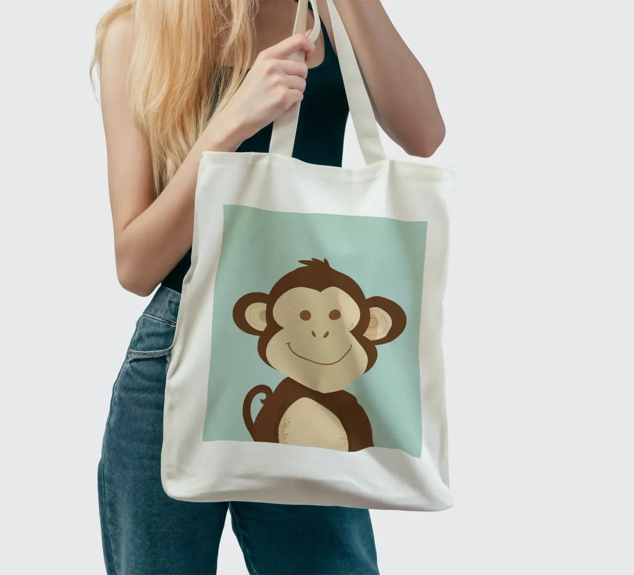 Scimmia felice borsa in juta da DesignDoodle