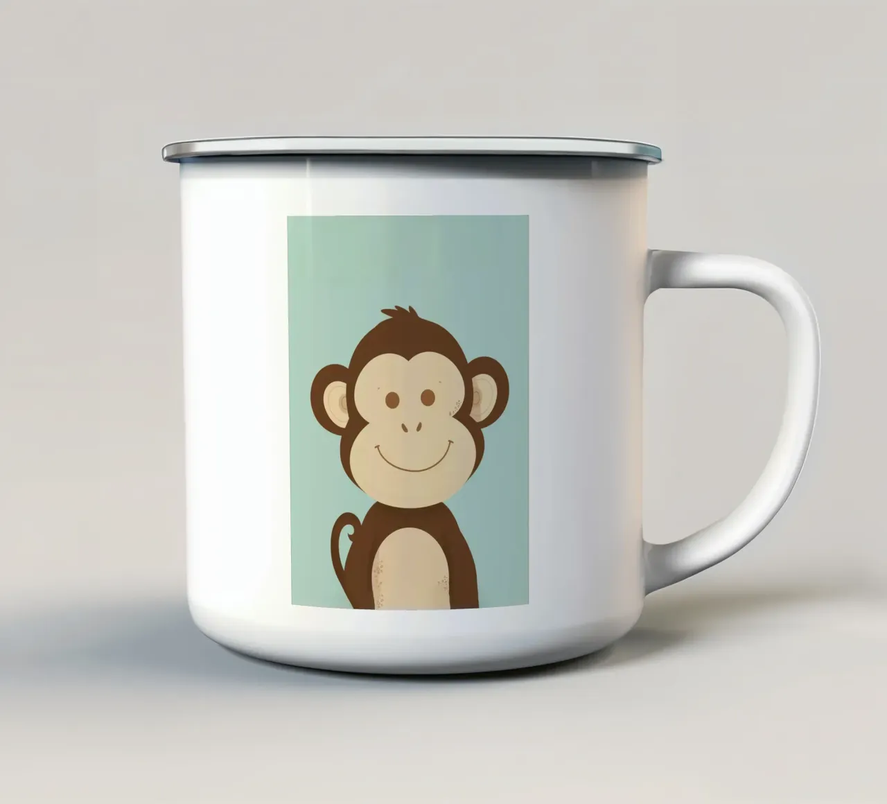 Scimmia felice tazza in smalto da DesignDoodle