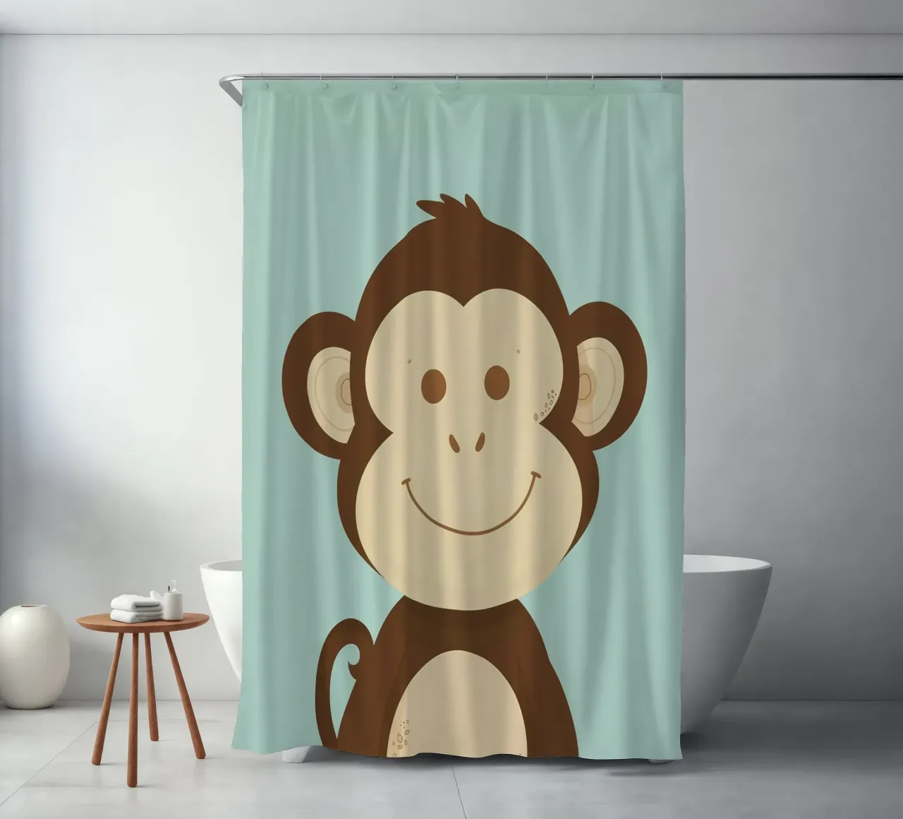 Scimmia felice tenda da doccia da DesignDoodle