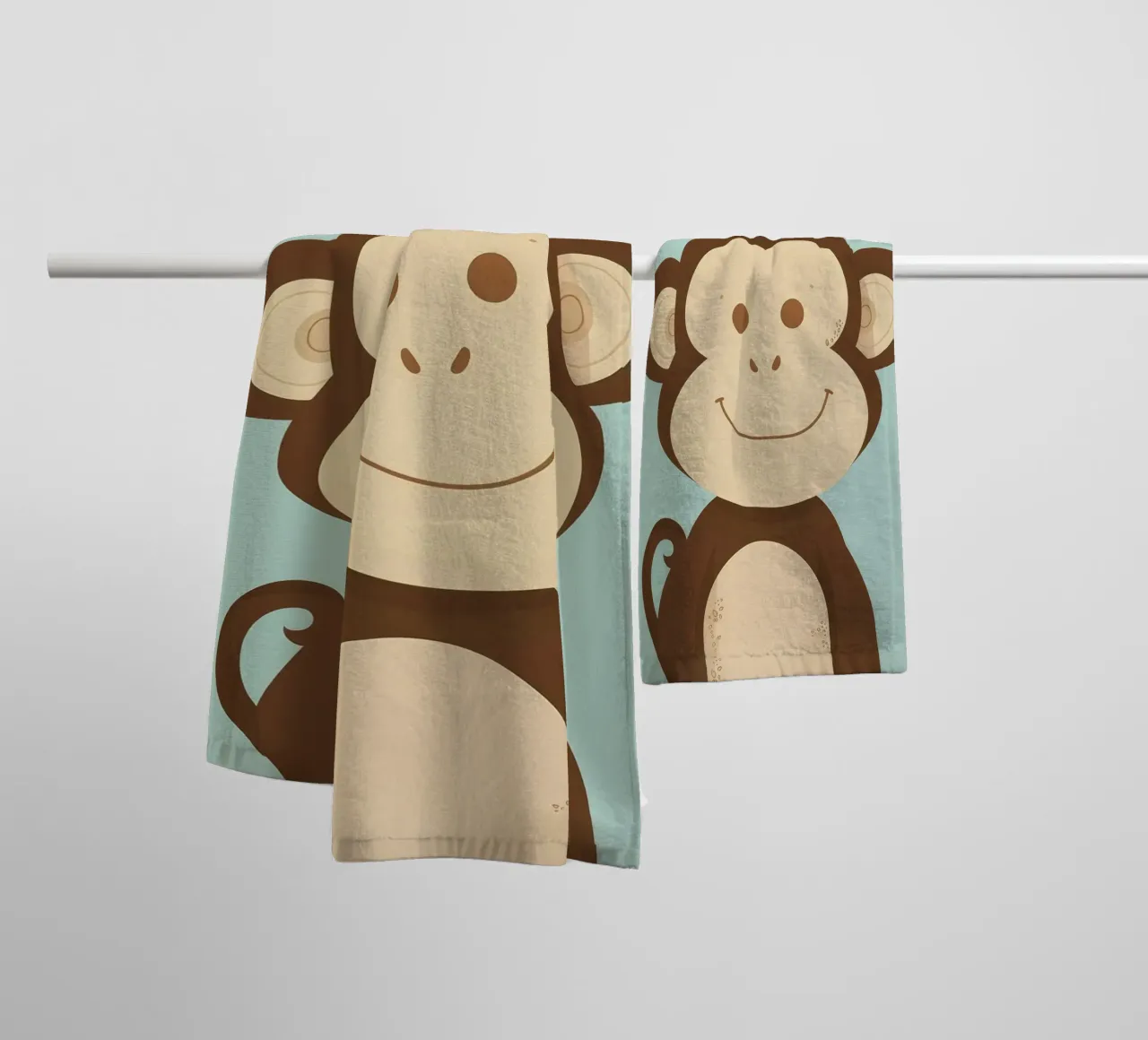 Scimmia felice asciugamano da bagno da DesignDoodle