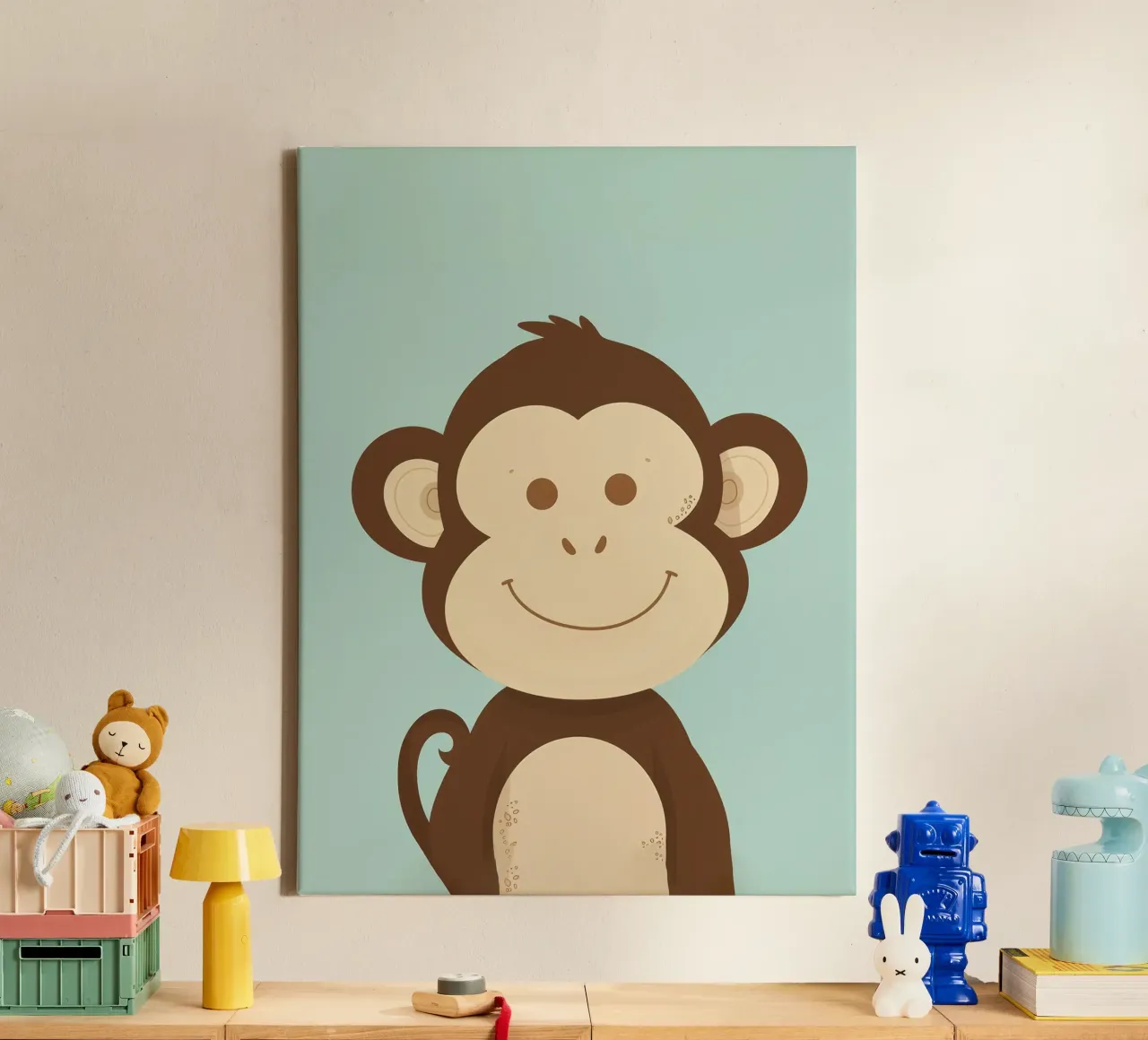 Scimmia felice tela con Cornice a cassetta da DesignDoodle