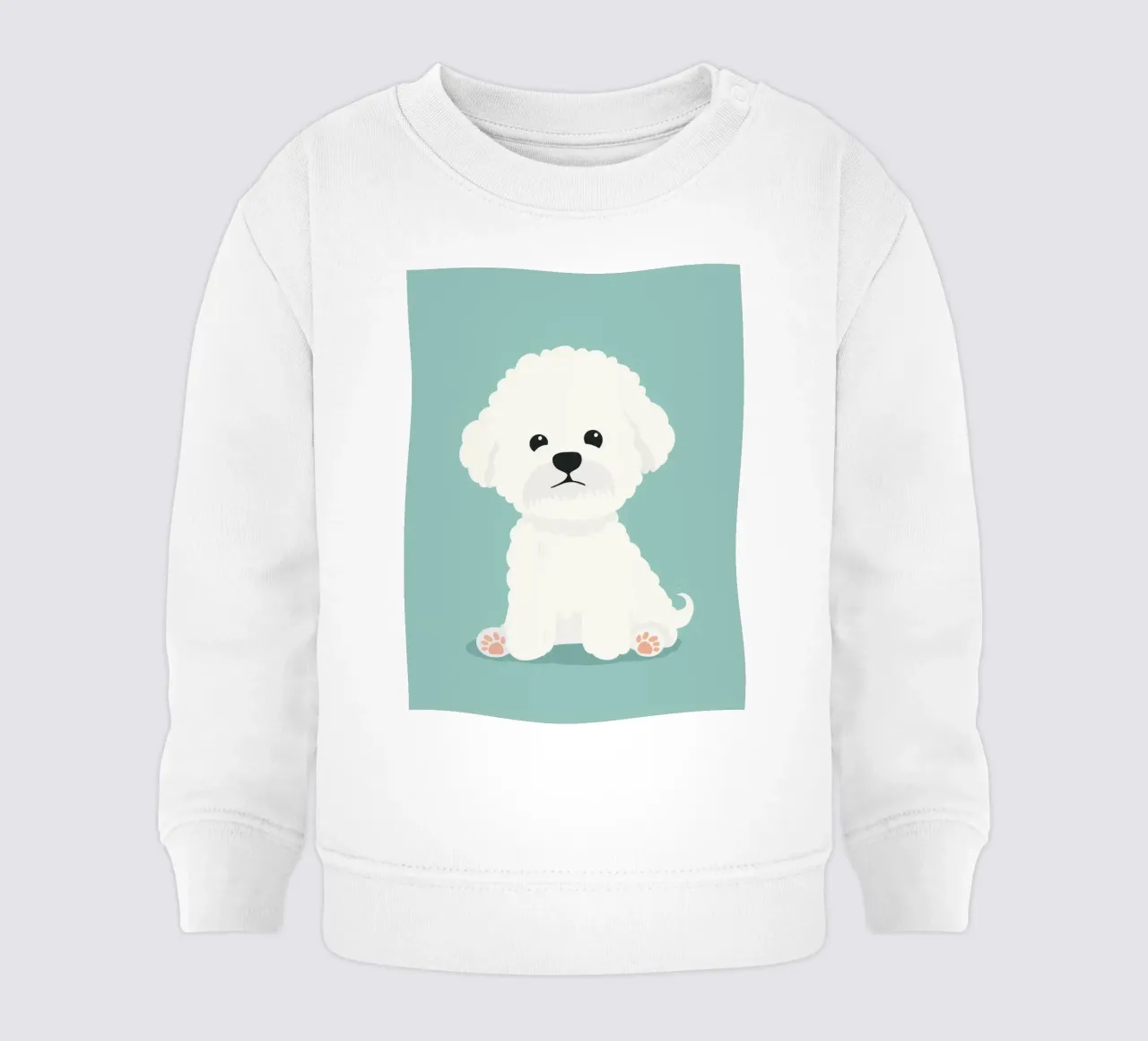 Un Bichon Frise soffice e coccoloso felpa neonato da DesignDoodle