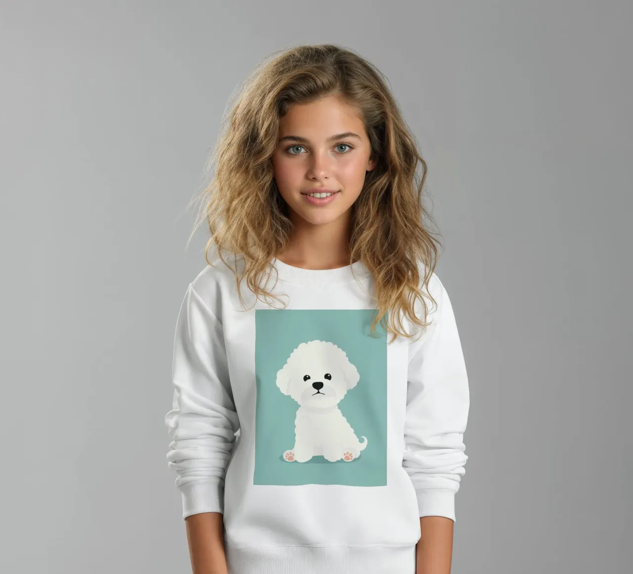 Un Bichon Frise soffice e coccoloso felpa bambino da DesignDoodle