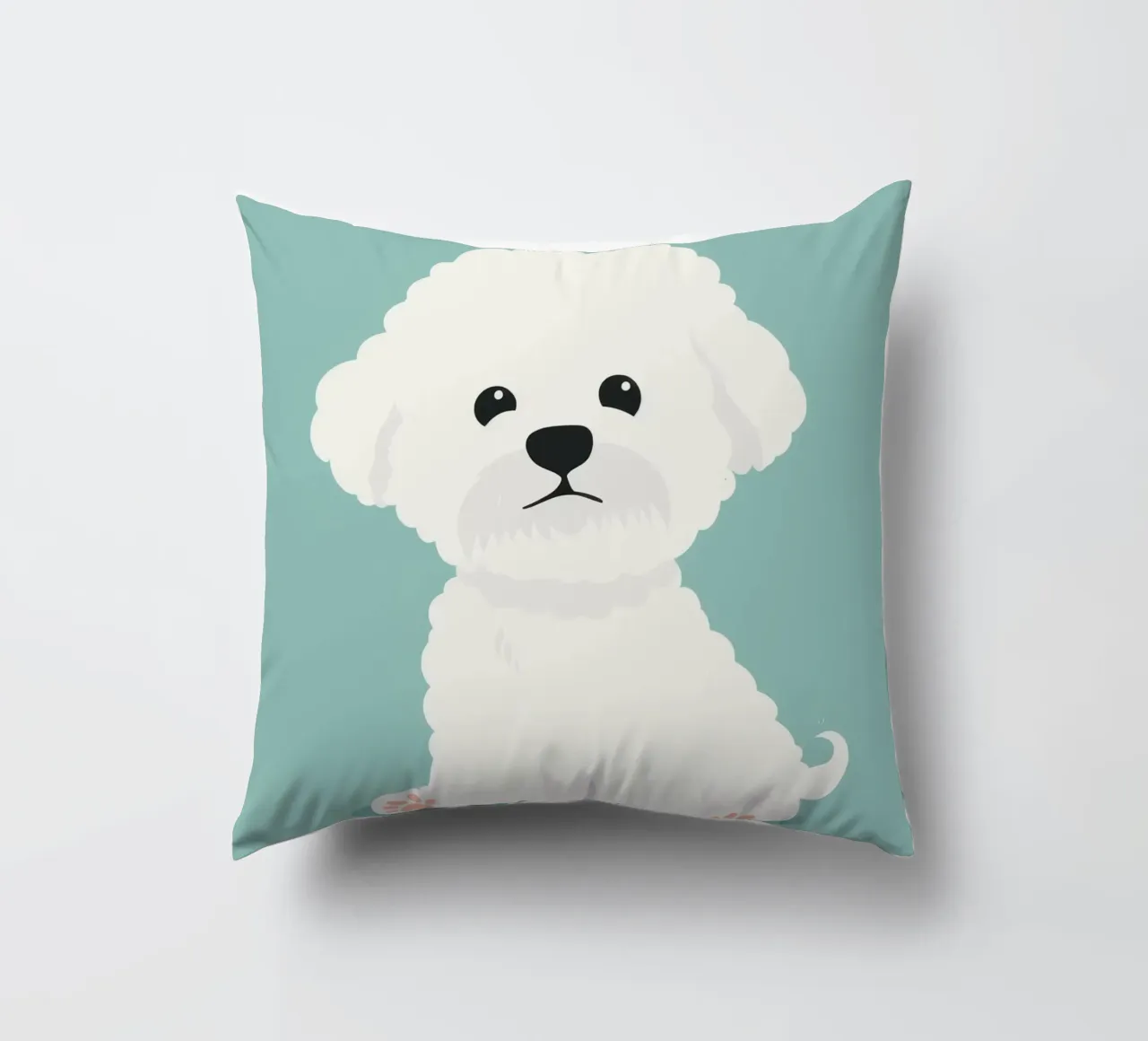 Un Bichon Frise soffice e coccoloso cuscino da DesignDoodle
